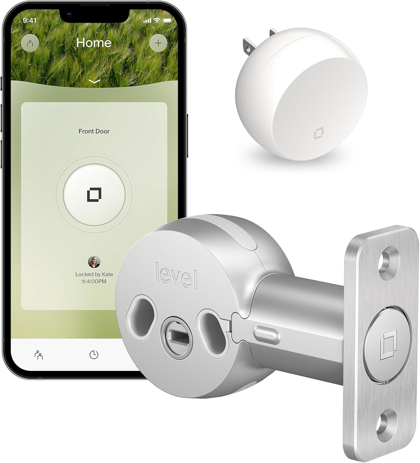 Level Level Bolt Connect Wi-Fi and Bluetooth Retrofit Smart Deadbolt with App, and Voice Assistant Access