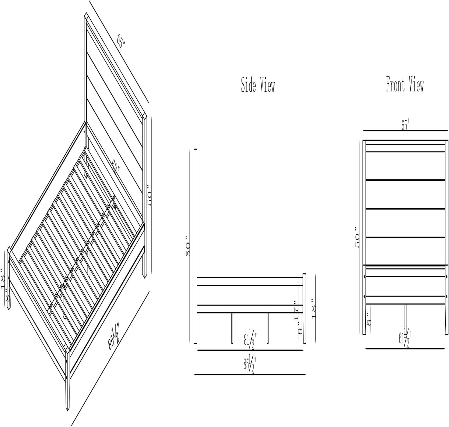 Arden Platform Queen Bed Frame, 6 Drawers, Ample Storage, Sleek Design, Durable Wood, Modern/Rustic/Traditional/Boho Style, 56 in. W x 18 in. D x 36 in. H, panel furniture