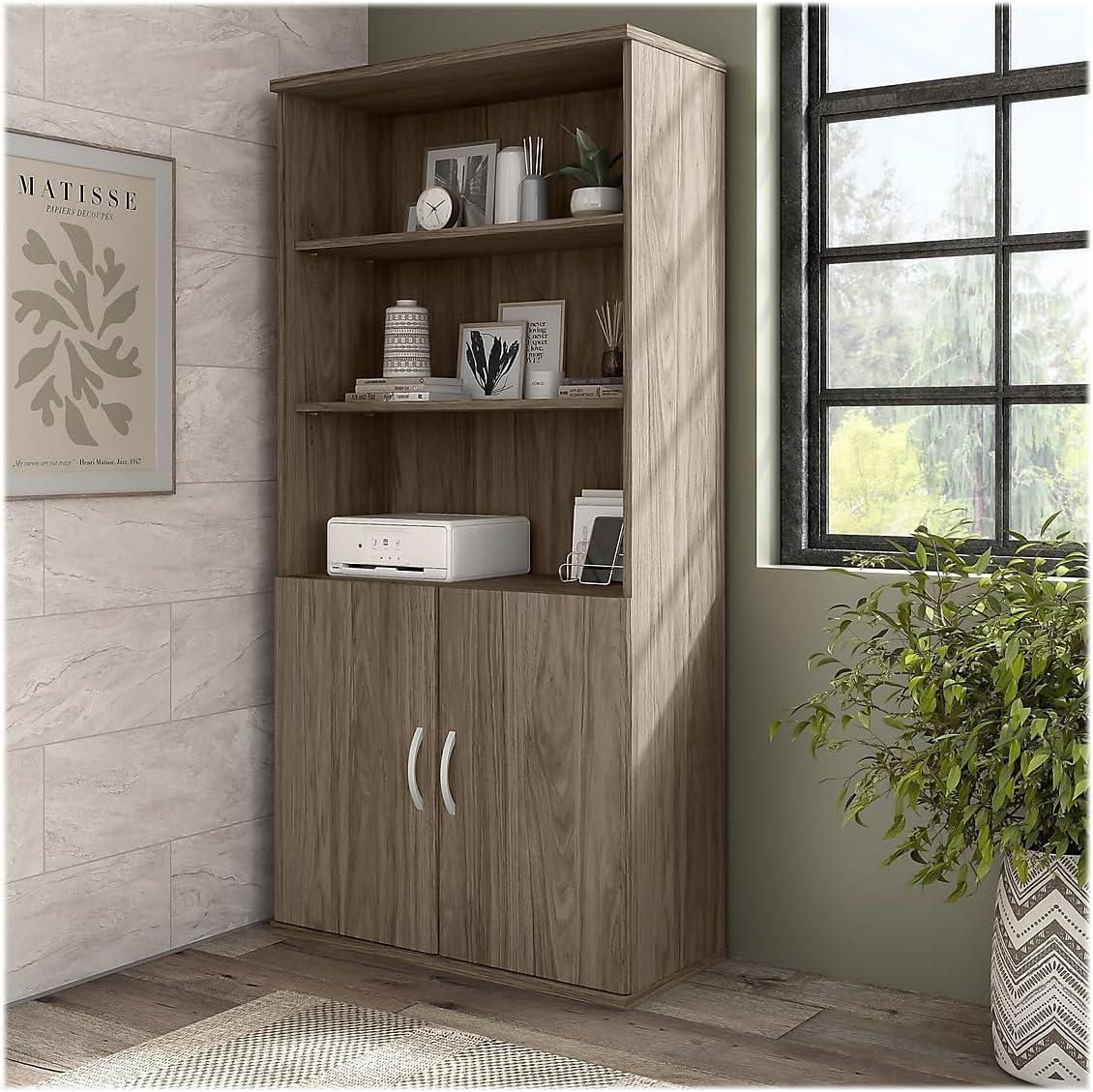 Bush Business Furniture Hybrid Tall 5 Shelf Bookcase