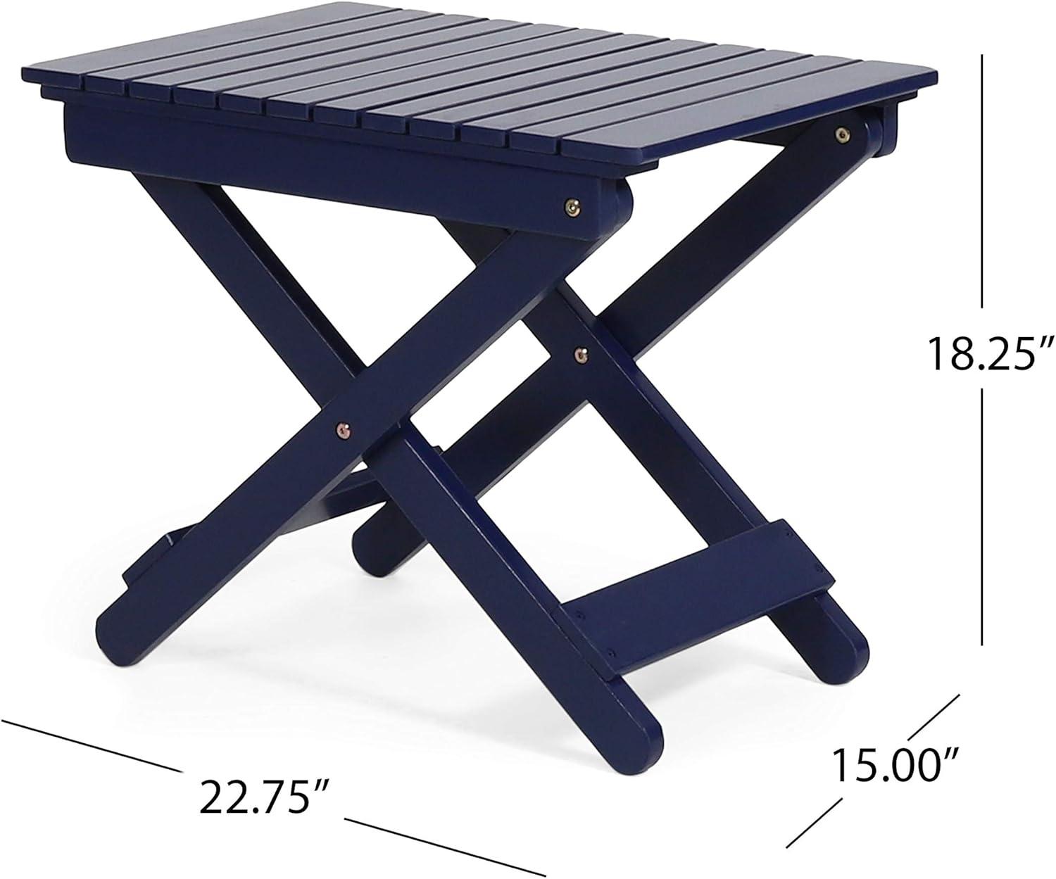 Christopher Knight Home Daphne Outdoor Folding Side Table, Navy Blue