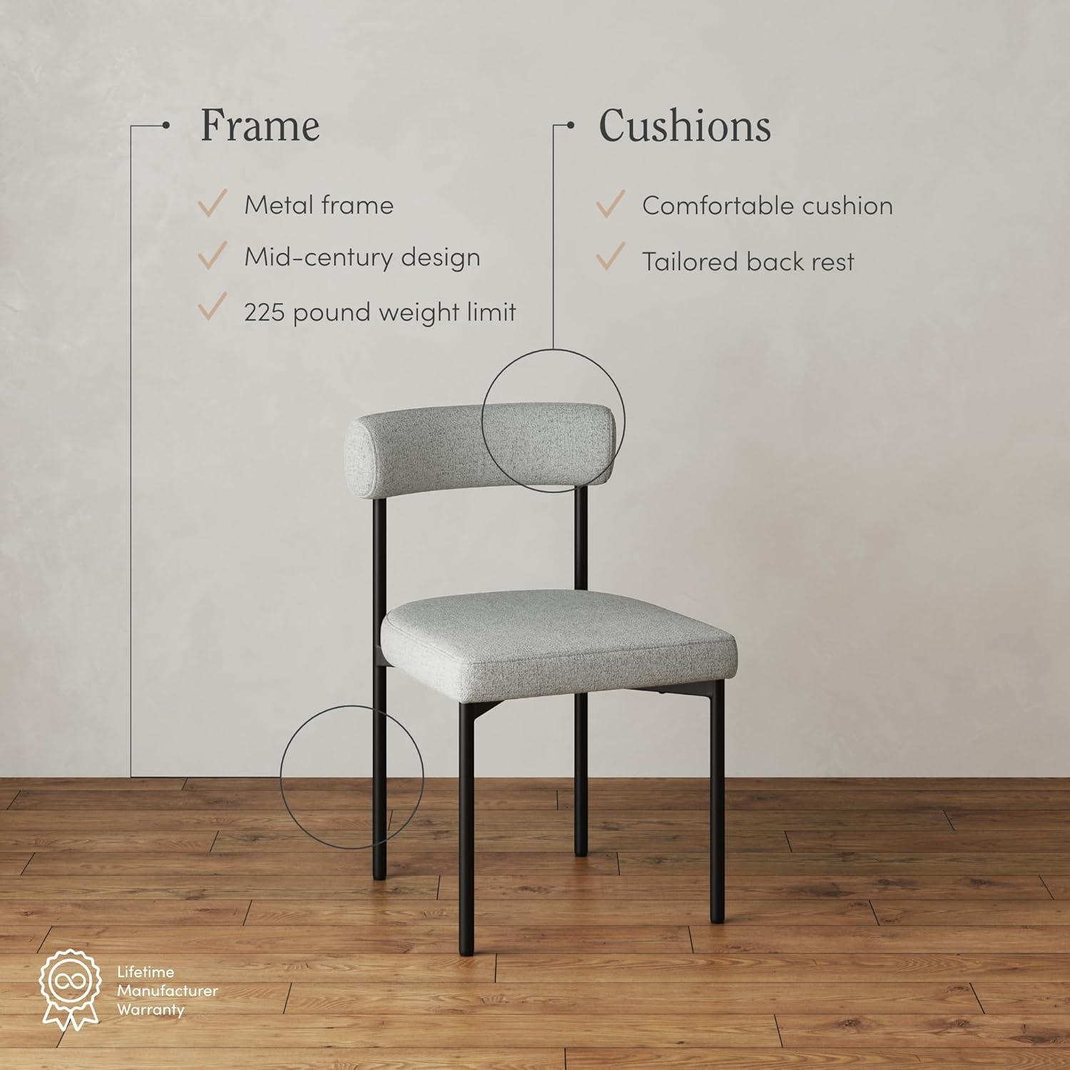 Nathan James Set of 6 Dahlia Dining Chairs Gray