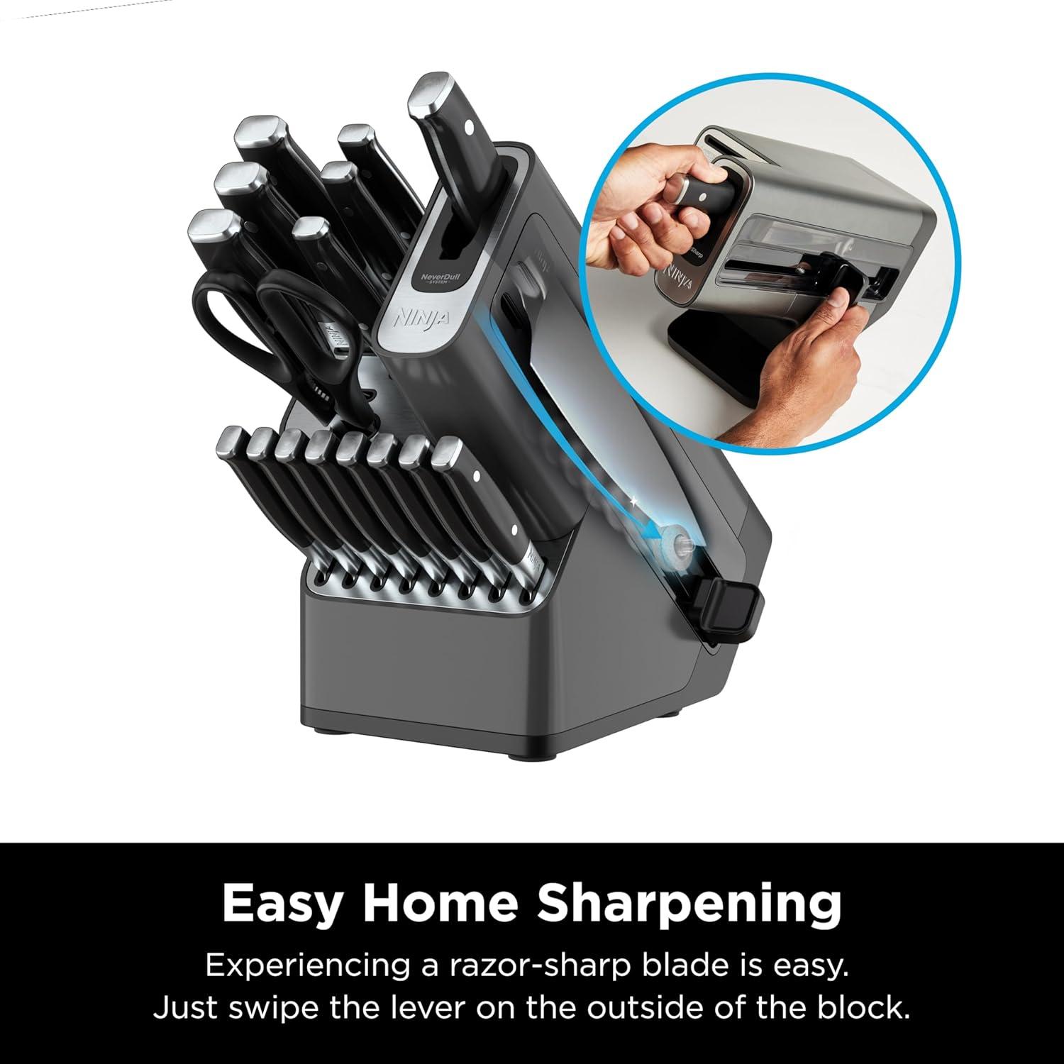 Ninja Ninja® Foodi® NeverDull 17-Piece Premium Knife System, Knife Block Set with Built-in Sharpener