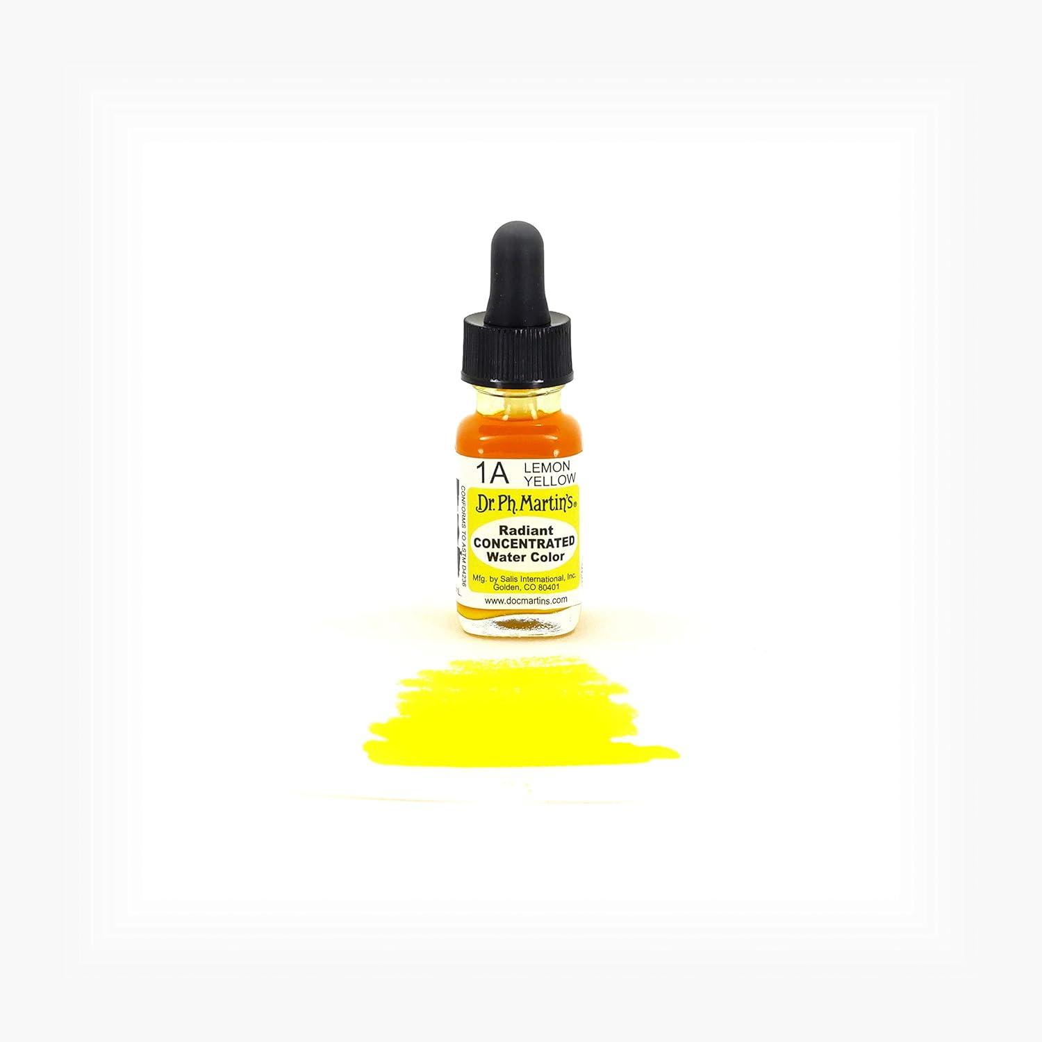 Dr. Ph. Martin's Radiant Concentrated Water Color, 0.5 oz, Lemon Yellow (1A)