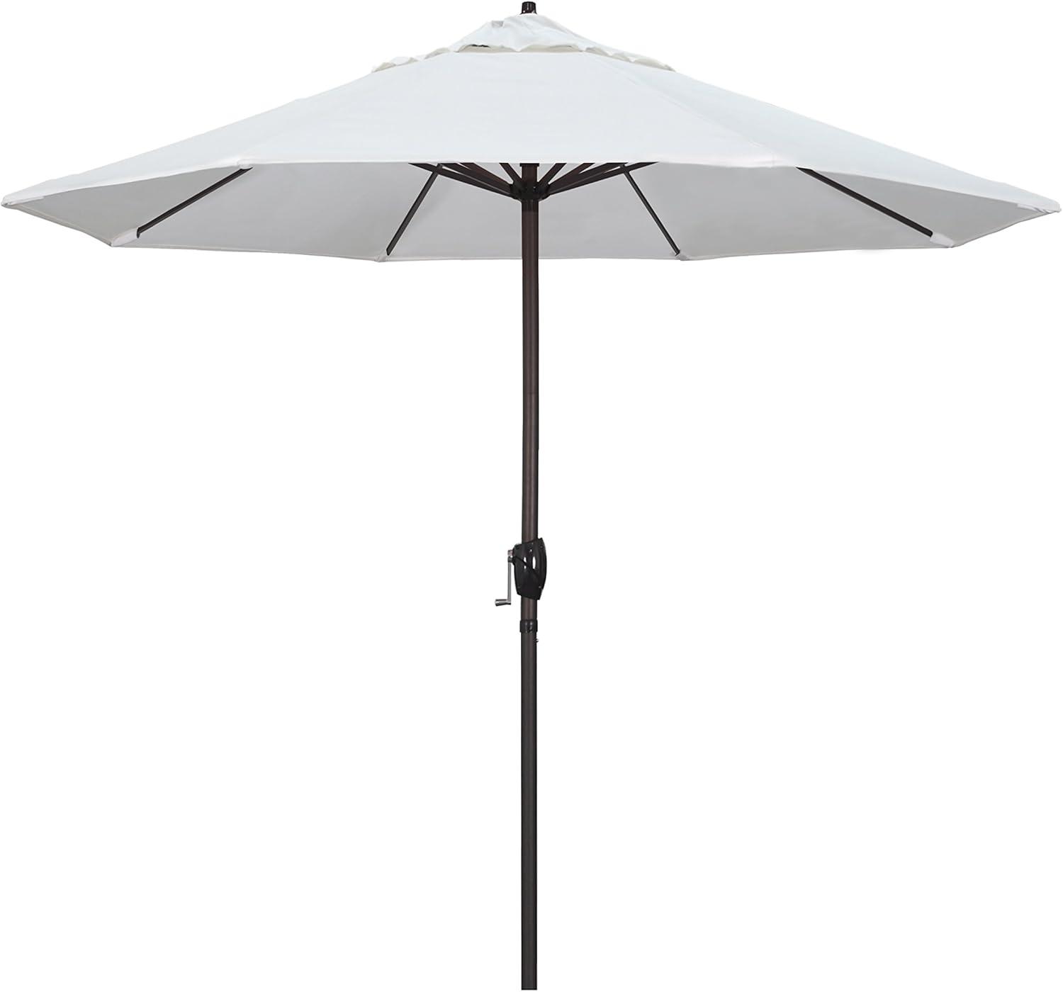 9 ft. Aluminum Auto Tilt Patio Umbrella in White Olefin