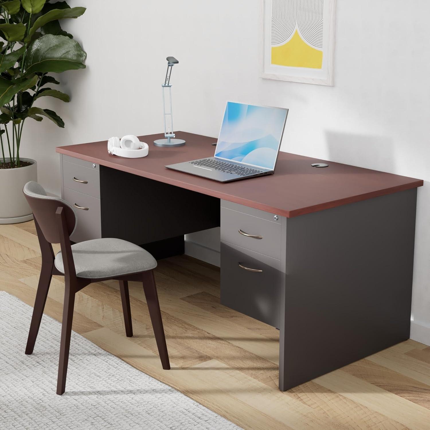 Lorell Fortress Metal Base Executive Desk
