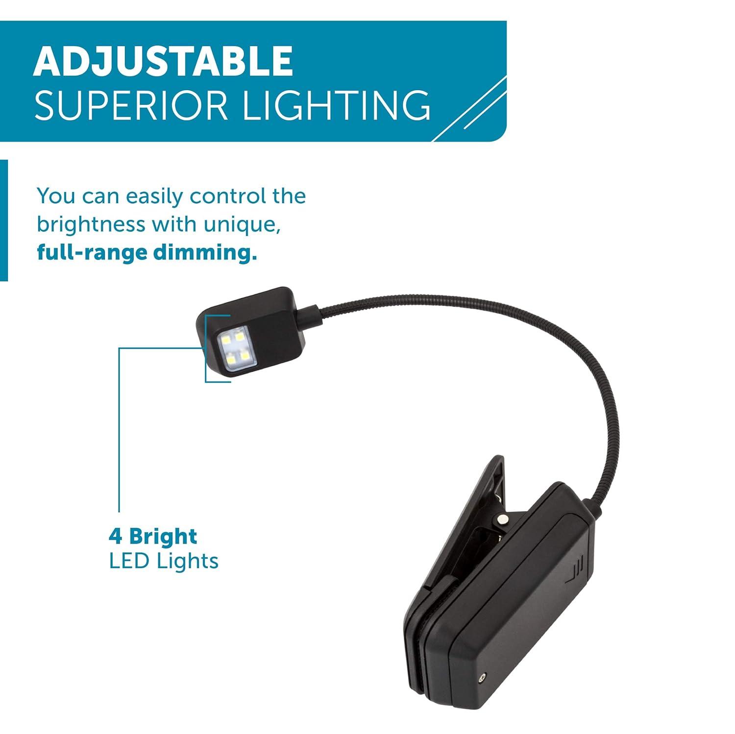 Quad Light 4 LED Reading Light - Black