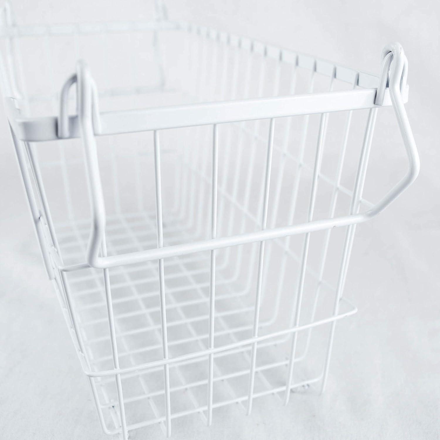 DII 6x13" Rectangle Modern Metal Small Sturdy Design Basket in White