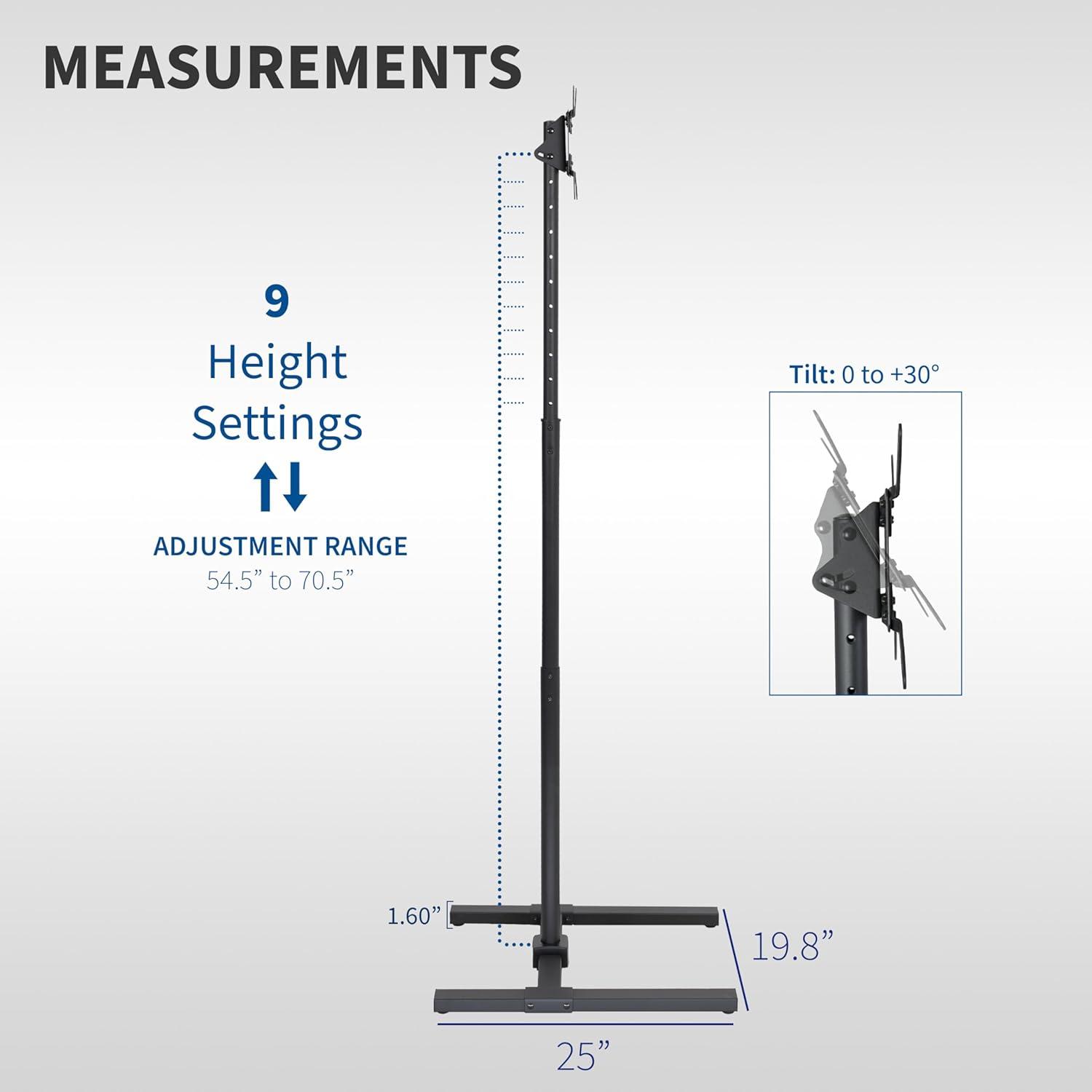 VIVO Extra Tall TV Floor Stand for 13" to 50" Screens, Height Adjustable Mount