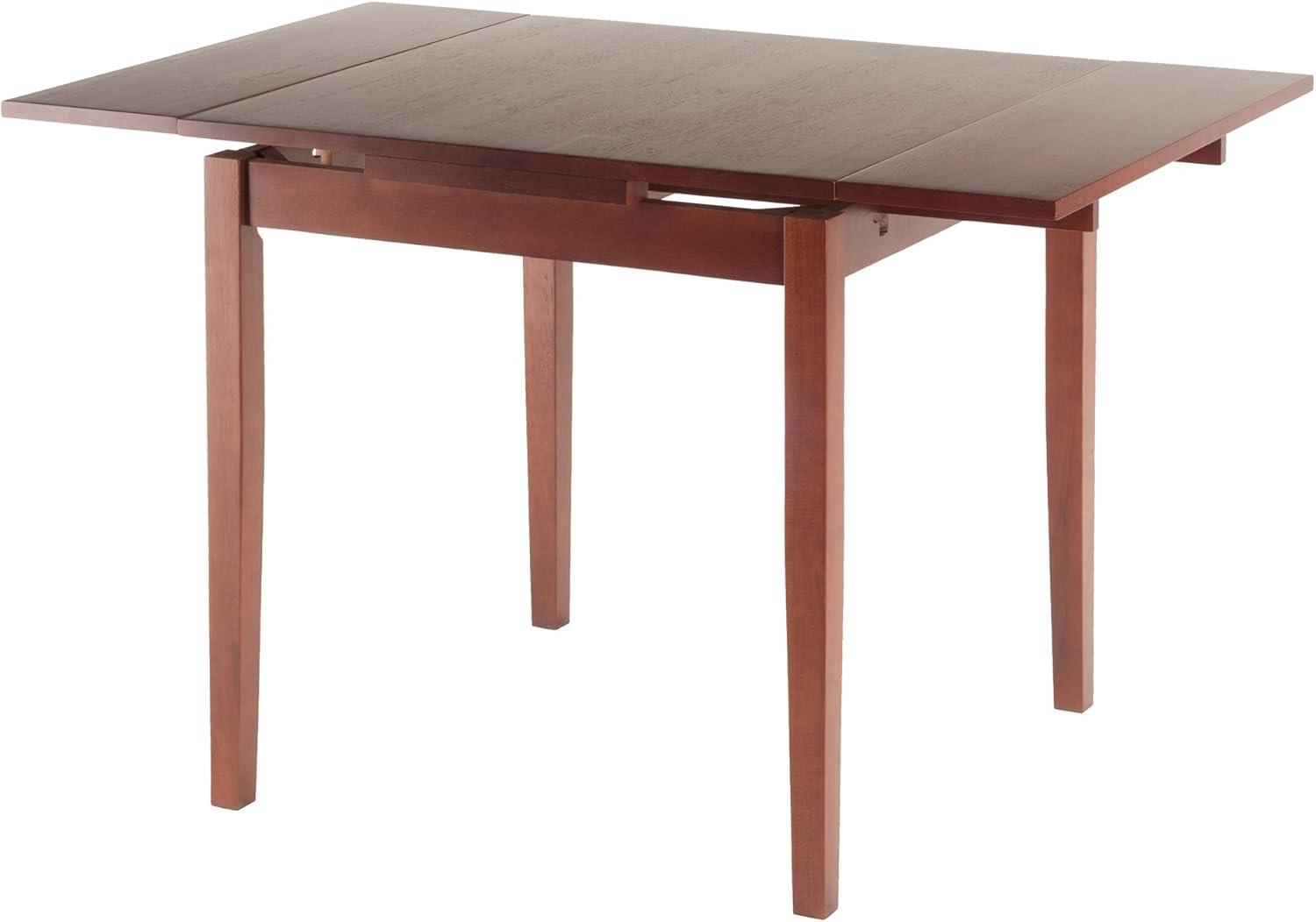 Pulman Extendable Dining Table Wood/Walnut - Winsome: Solid Beechwood, Mid-Century Modern, Seats 4