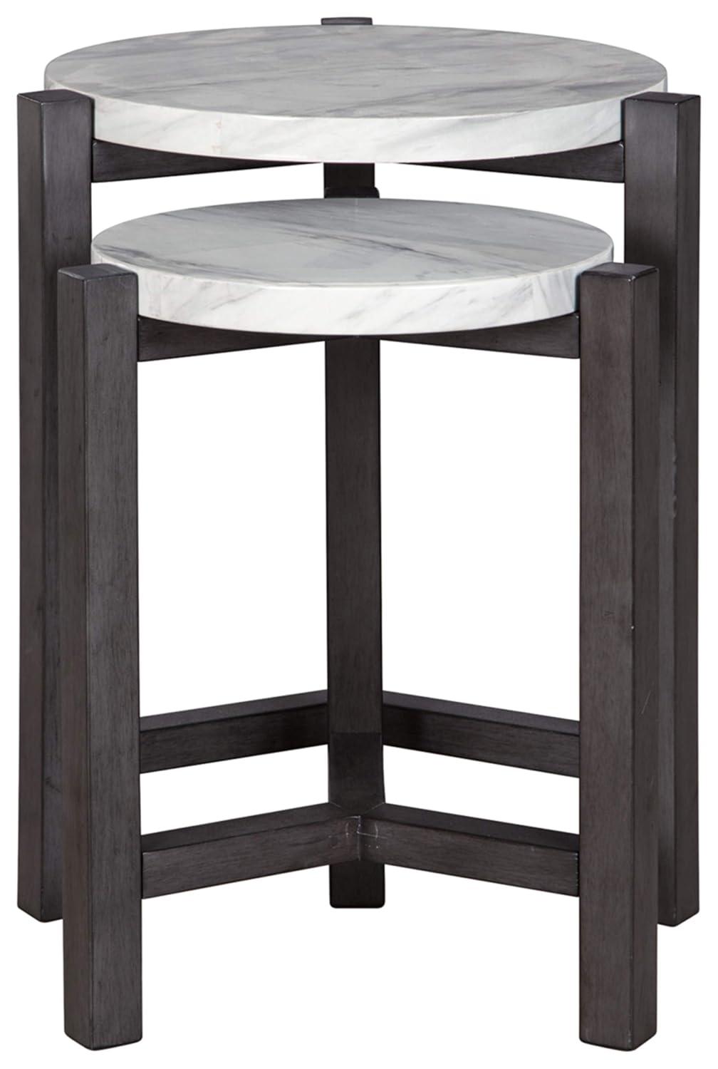 Signature Design by Ashley Casual Briarsboro Accent Table (Set of 2) White/Black