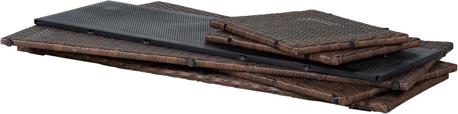 happimess Nino 47.24" Modern Minimalist Outdoor Faux Wicker Deck and Patio Storage Box, Brown