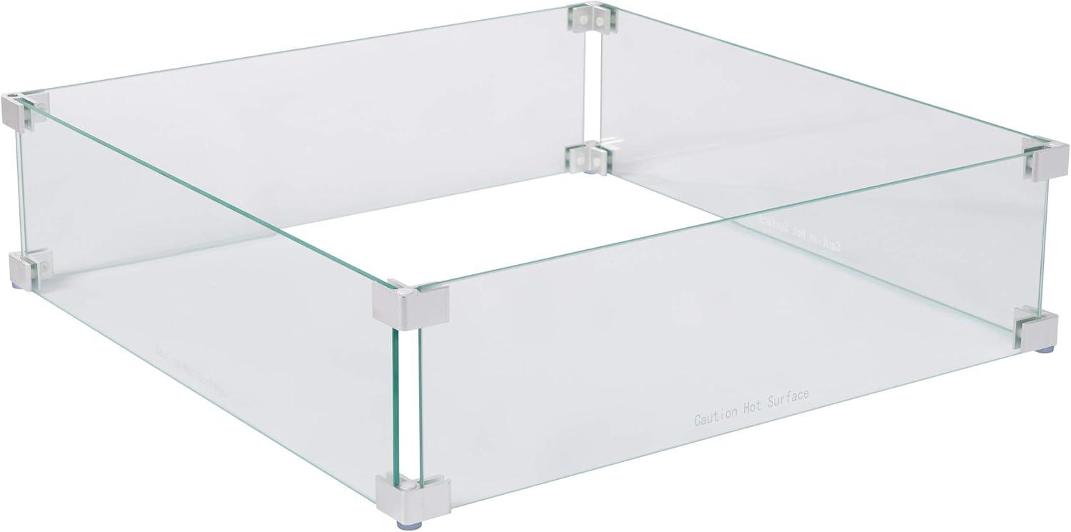 Fire Sense Wind Guard Clear Tempered Glass, Best Viewing Experience for Propane Gas Fire Pits & Patio Heater-22.5 Inches