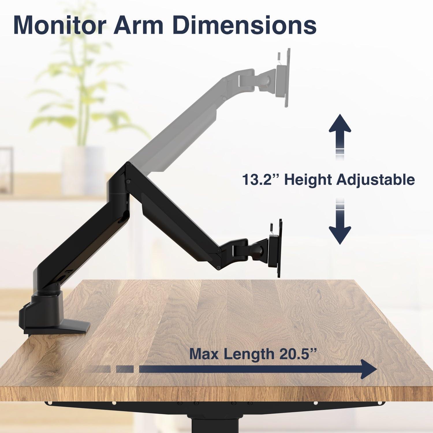 Silver Adjustable Dual Monitor Arm Desk Mount