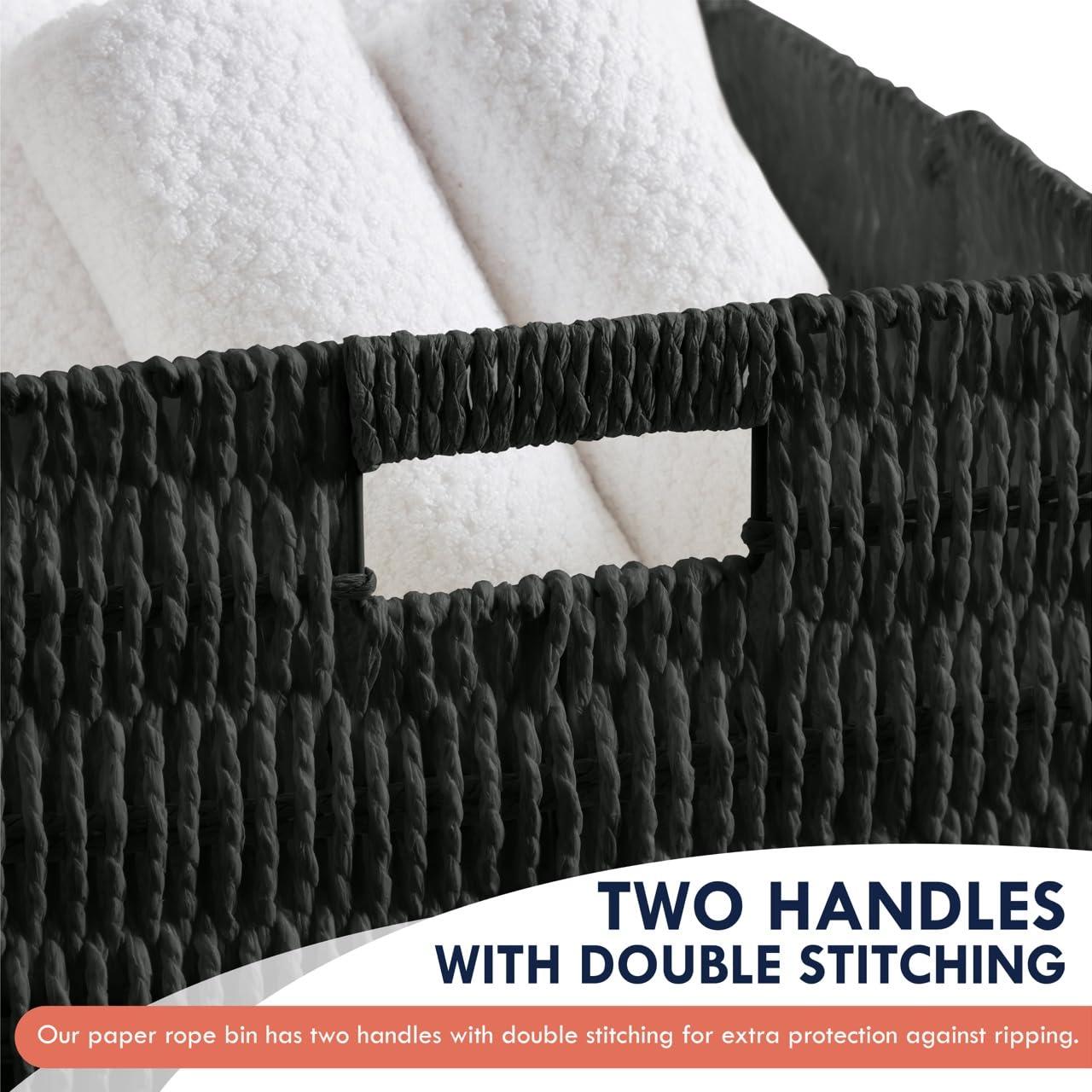 Latitude Run® 2 Pack Wicker Paper Storage Basket Cube Bin (Set of 2)