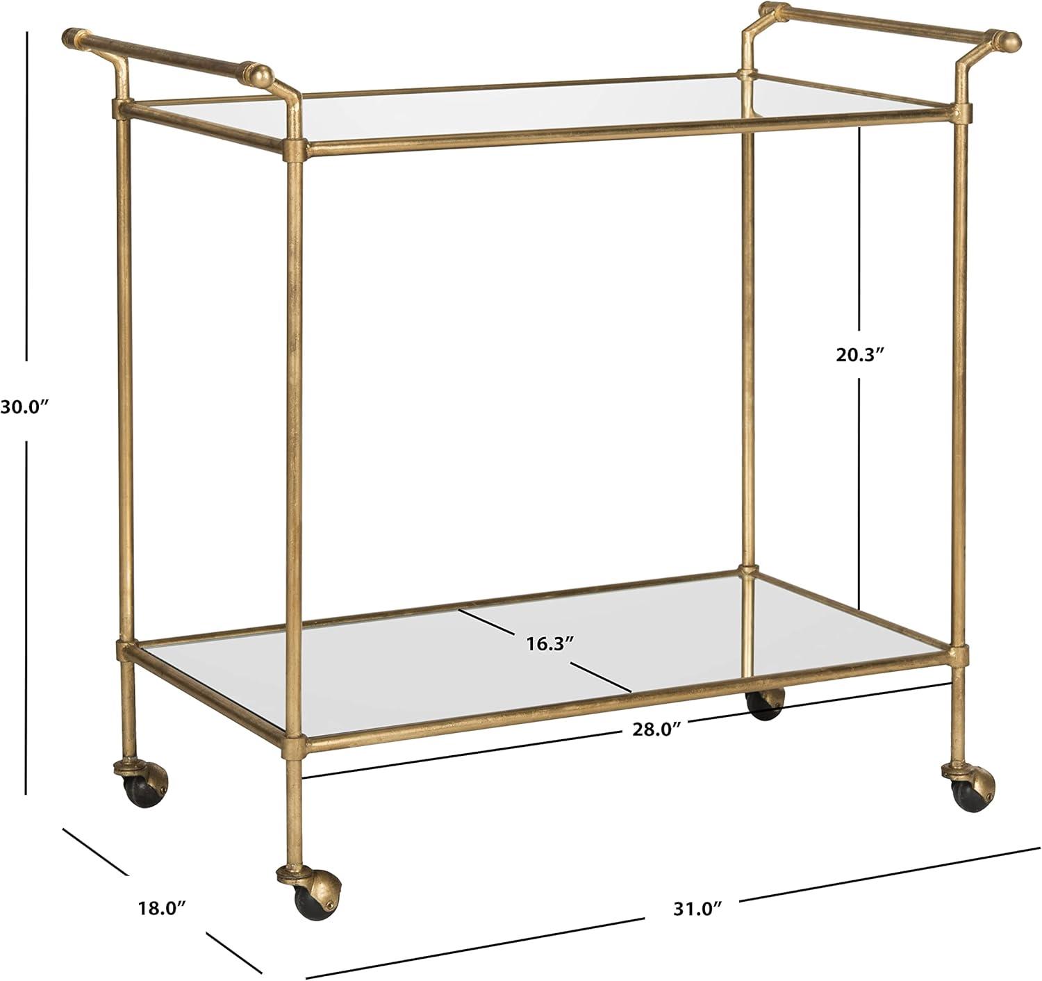 Felicity Bar Cart - Gold/Mirror - Safavieh