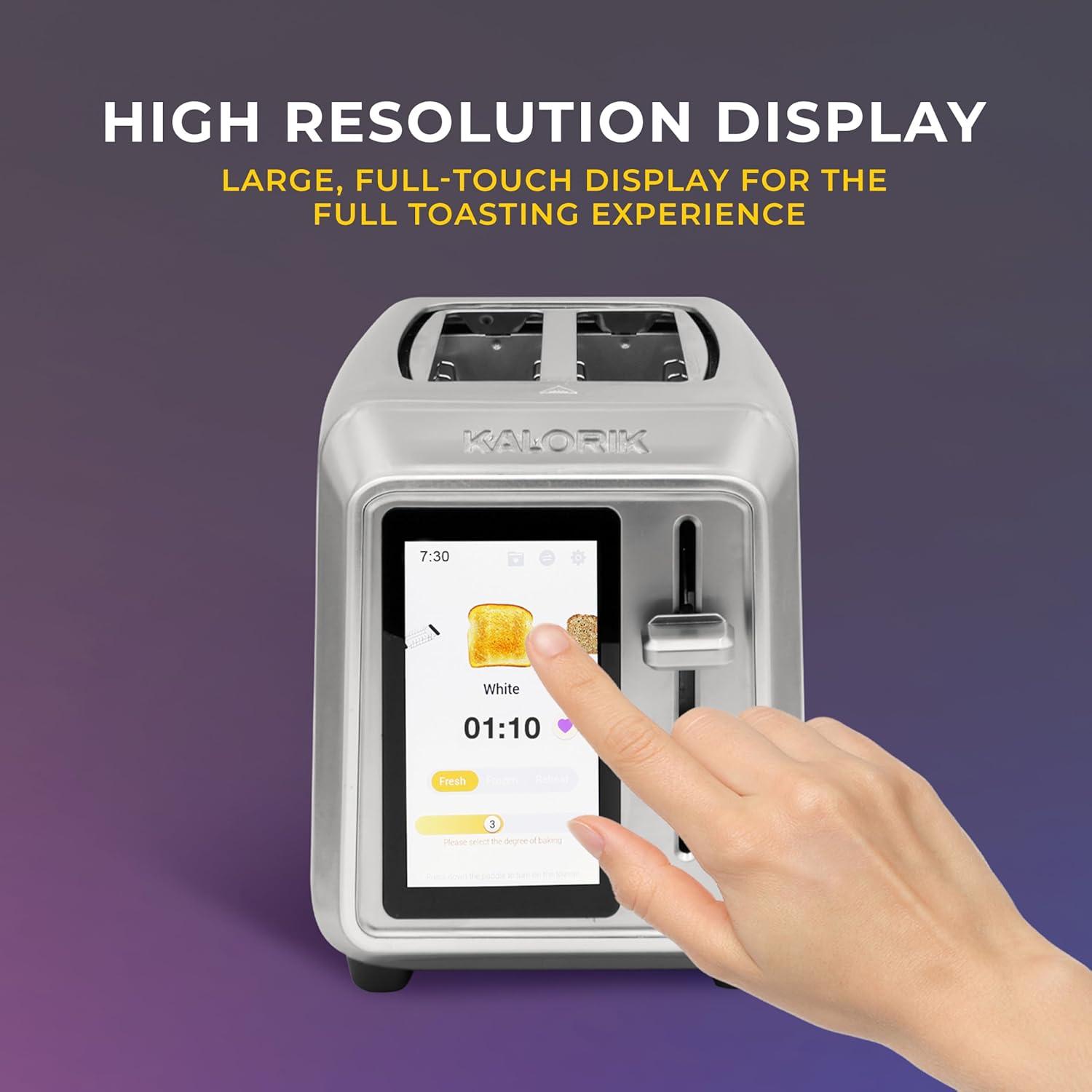 Kalorik Stainless Steel 2-Slice Toaster with Digital Touchscreen