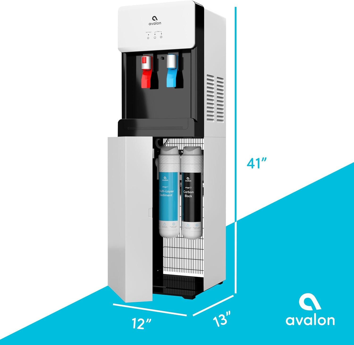 Avalon White Self-Cleaning Bottleless Hot/Cold Water Cooler