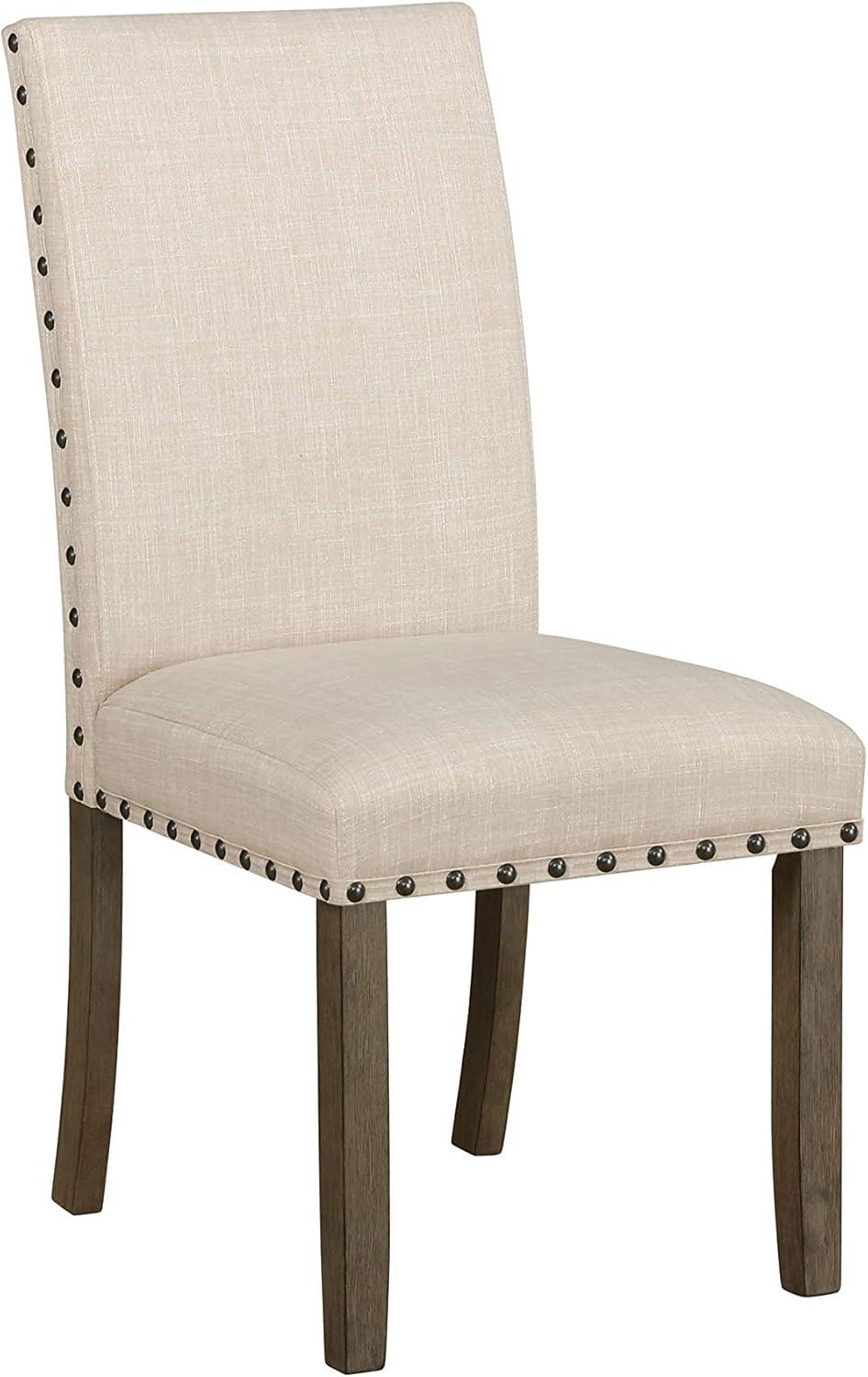 Ralland Upholstered Side Chairs Beige and Rustic Brown (Set of 2)