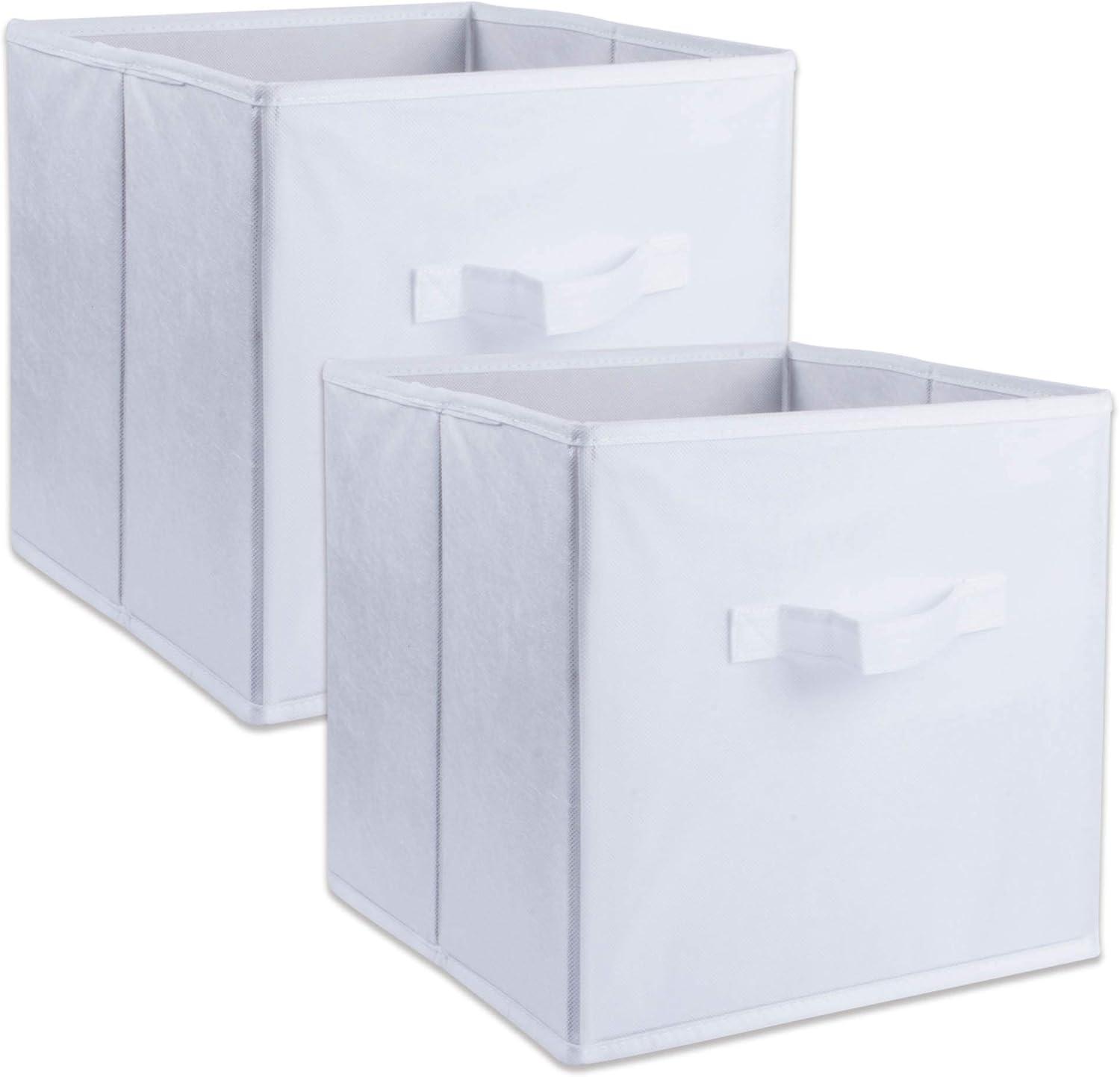 DII Non Woven Fabric Storage Bin Organizer Cube, Small Set, 11x11x11", White, 2 Piece