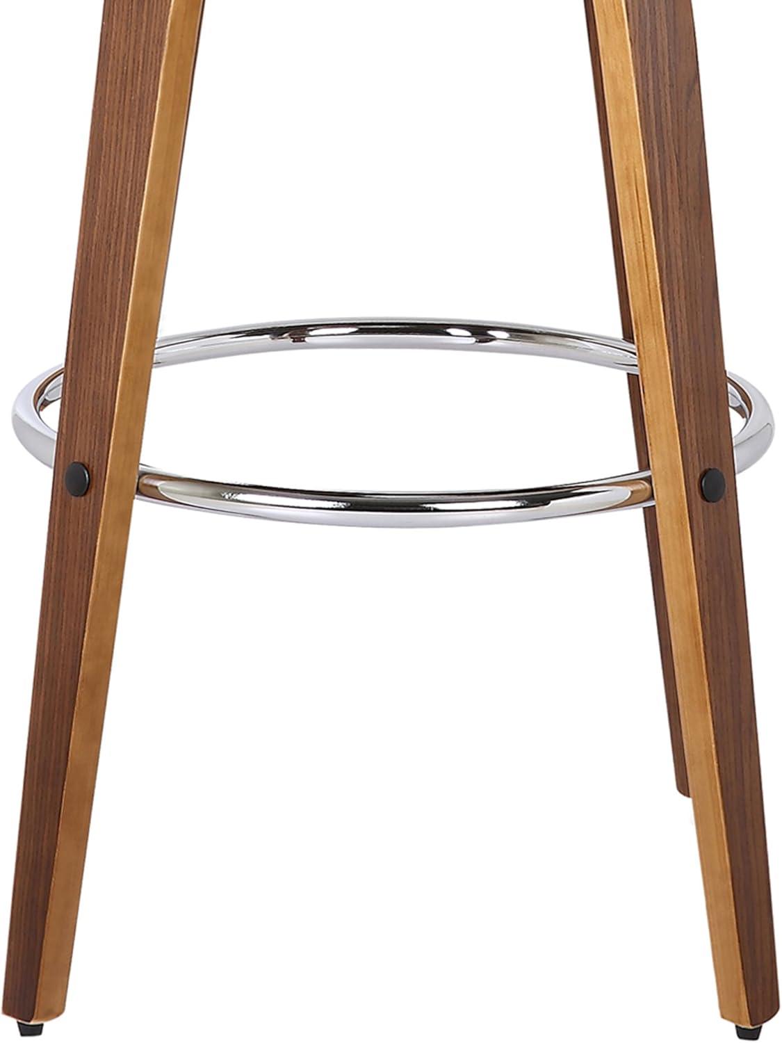 HomeStock Southwestern Sanctuary 30" Barstool In Walnut Wood Finish With Brown Pu