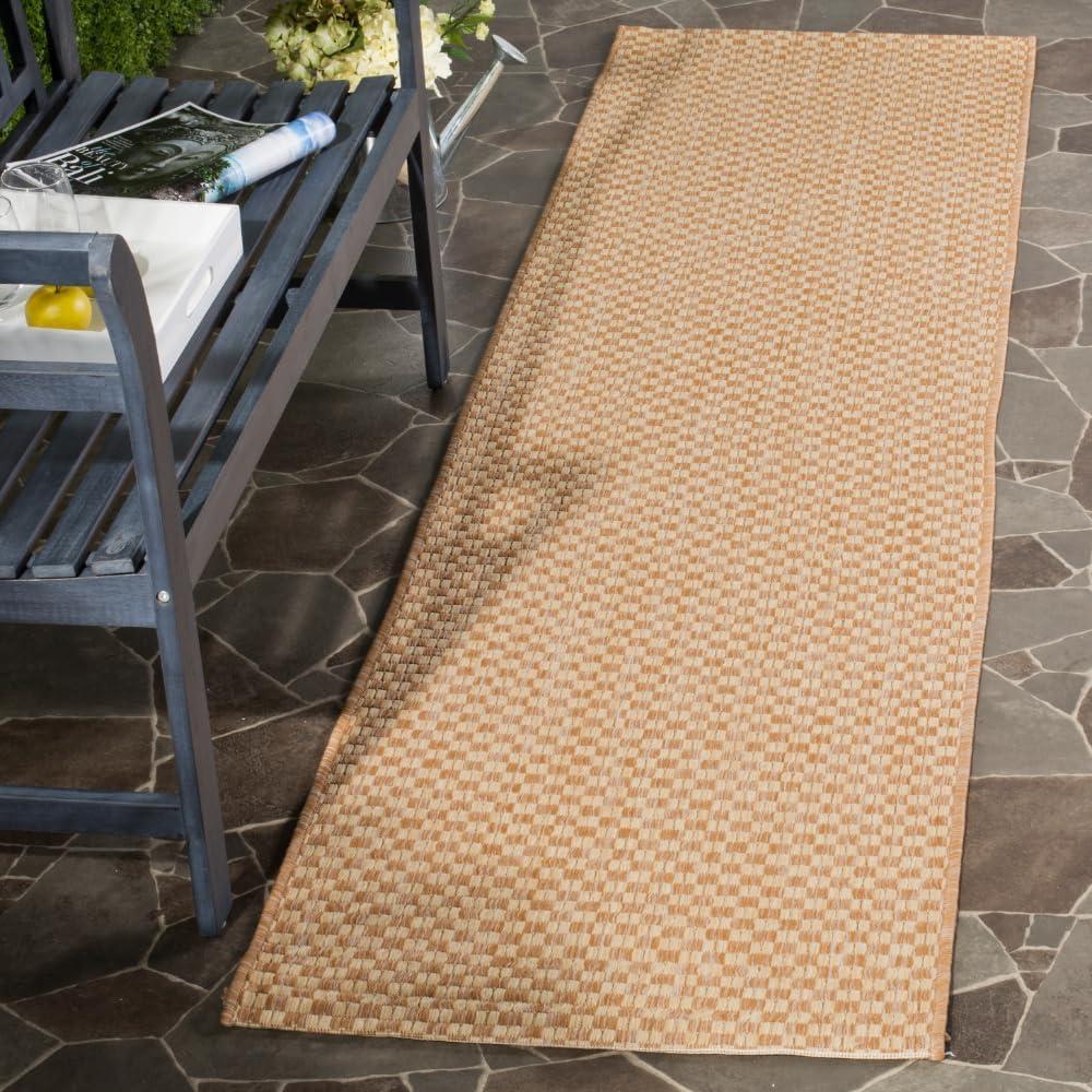 Natural Cream Synthetic Non-slip Indoor/Outdoor Runner Rug 2'3" x 10'