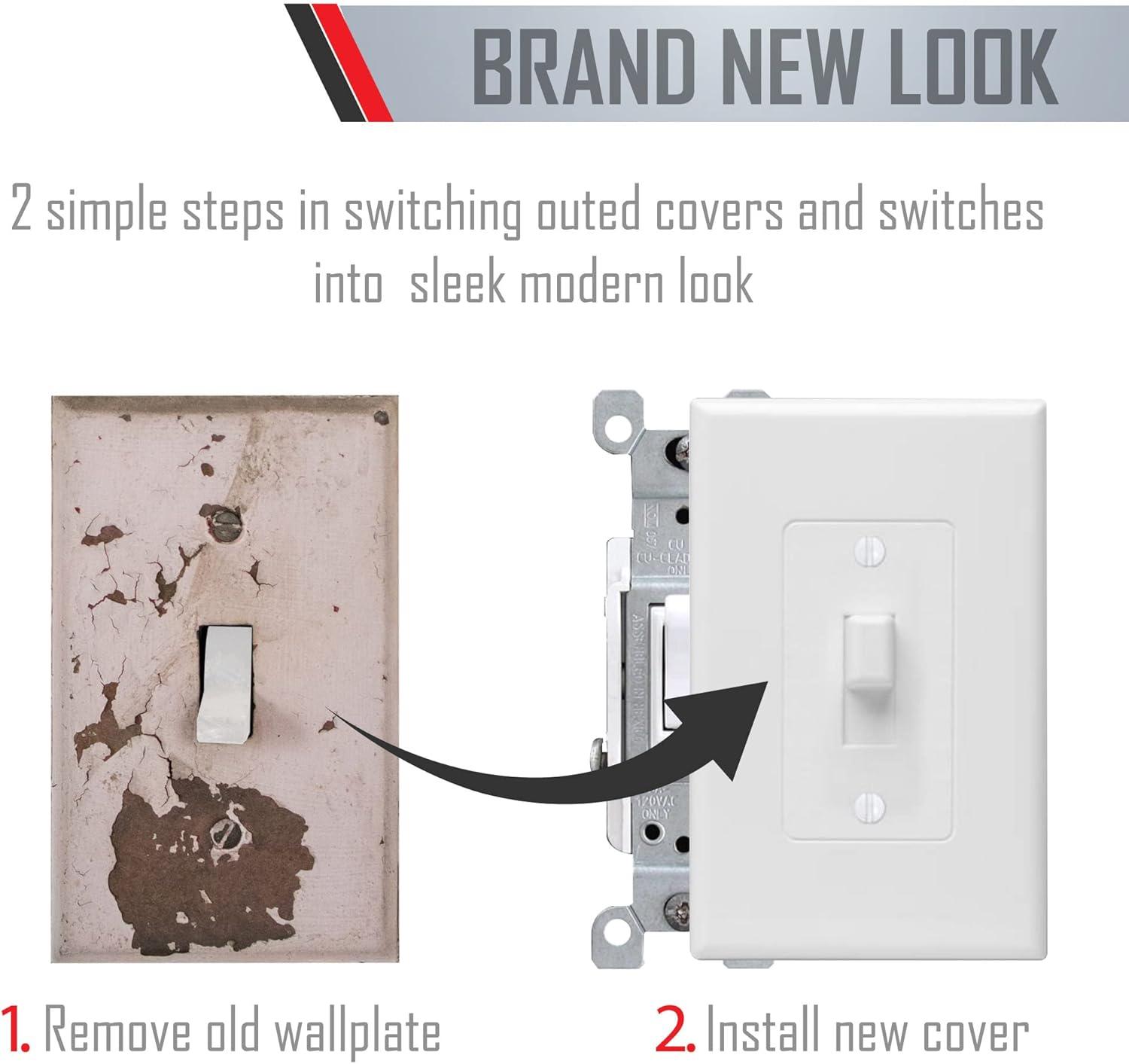 White 1-Gang Toggle Switch Wall Plate