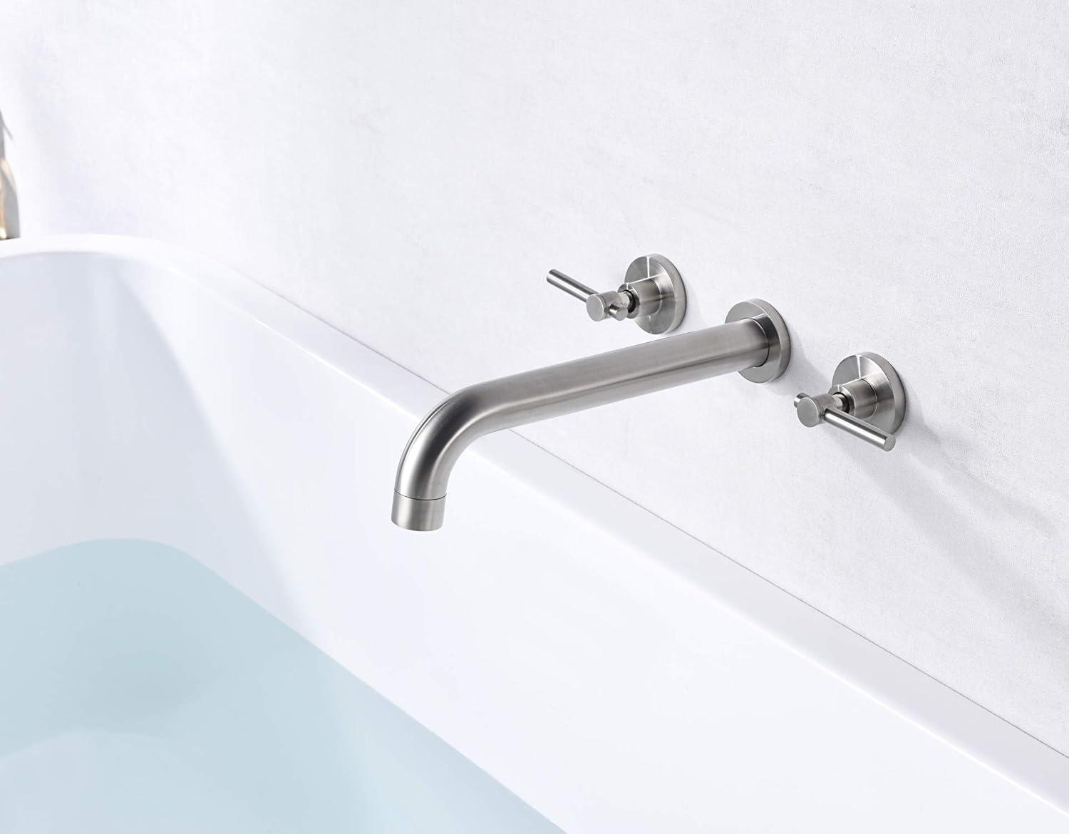 High Flow Rate Extra Long Spout Double Handle Wall Mounted