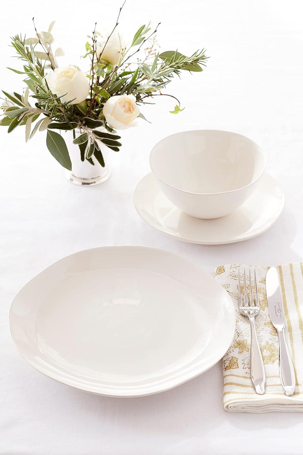 Creamy White Ceramic 4 Piece Place Setting