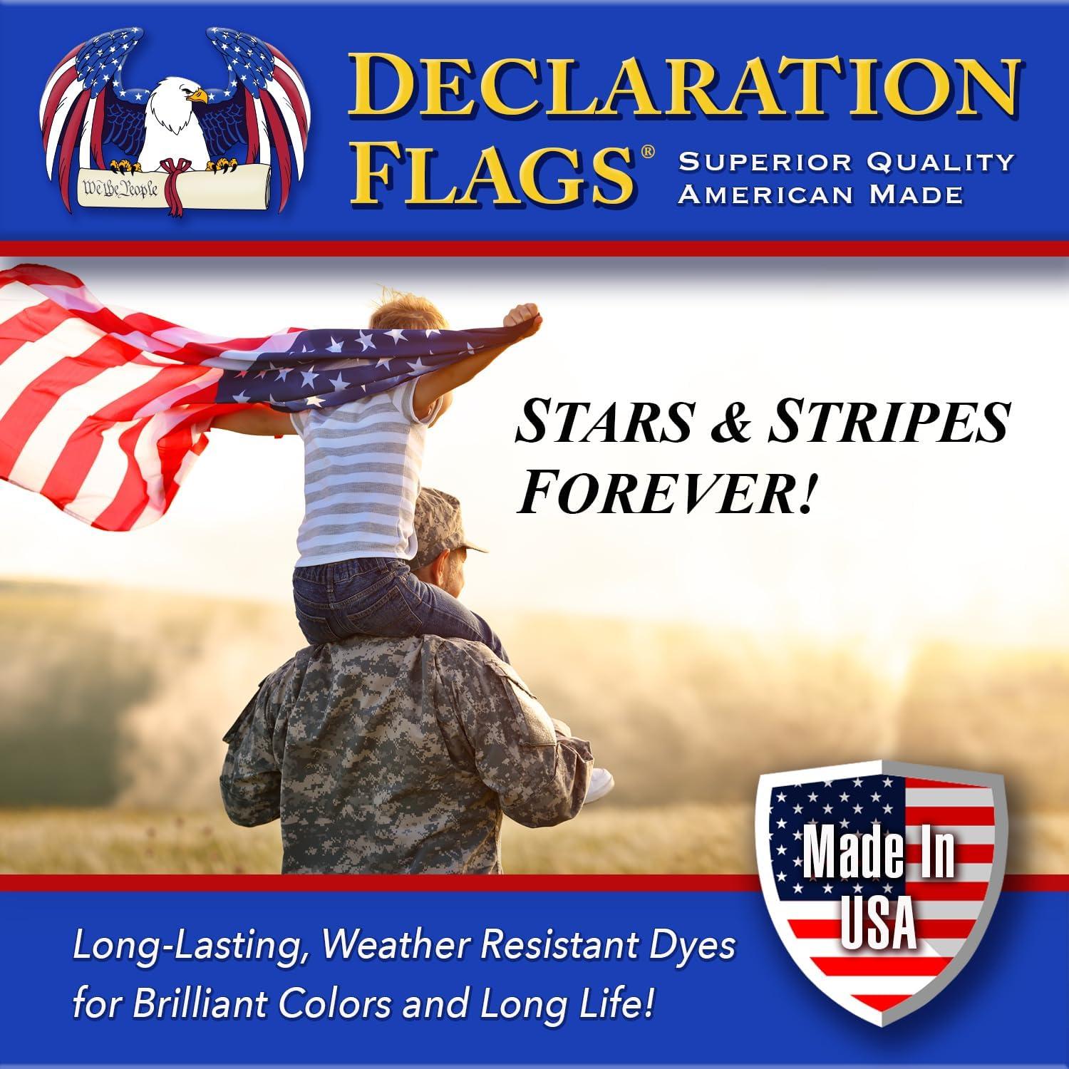 3x5 American Flag for Outside Outdoor Heavy Duty-Nylon USA Flags- Embroidered US Flags Sewn Stripes with Brass Grommets
