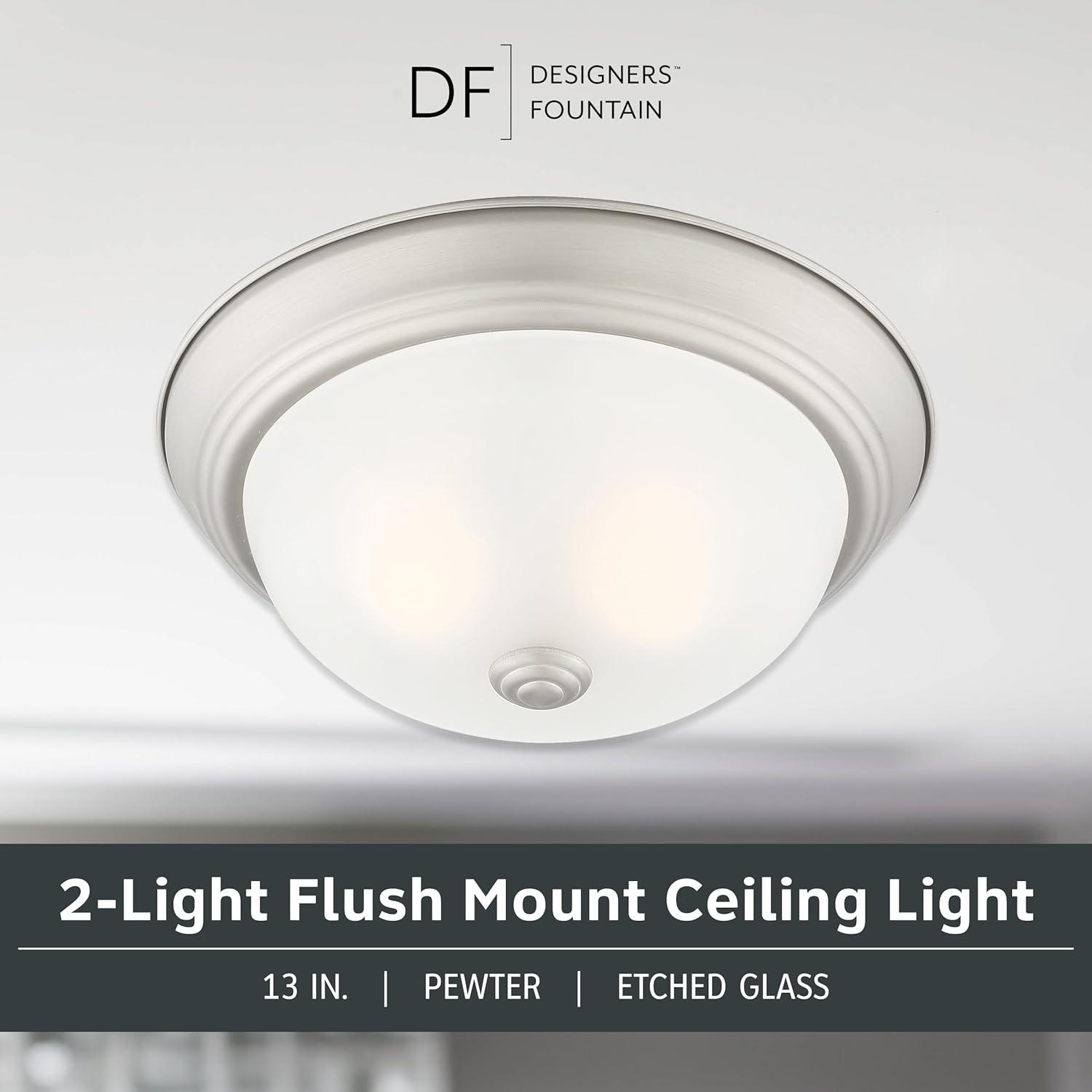 Designers Fountain 1257M-PW-W Flush Mounts Pewter Decorative Pewter