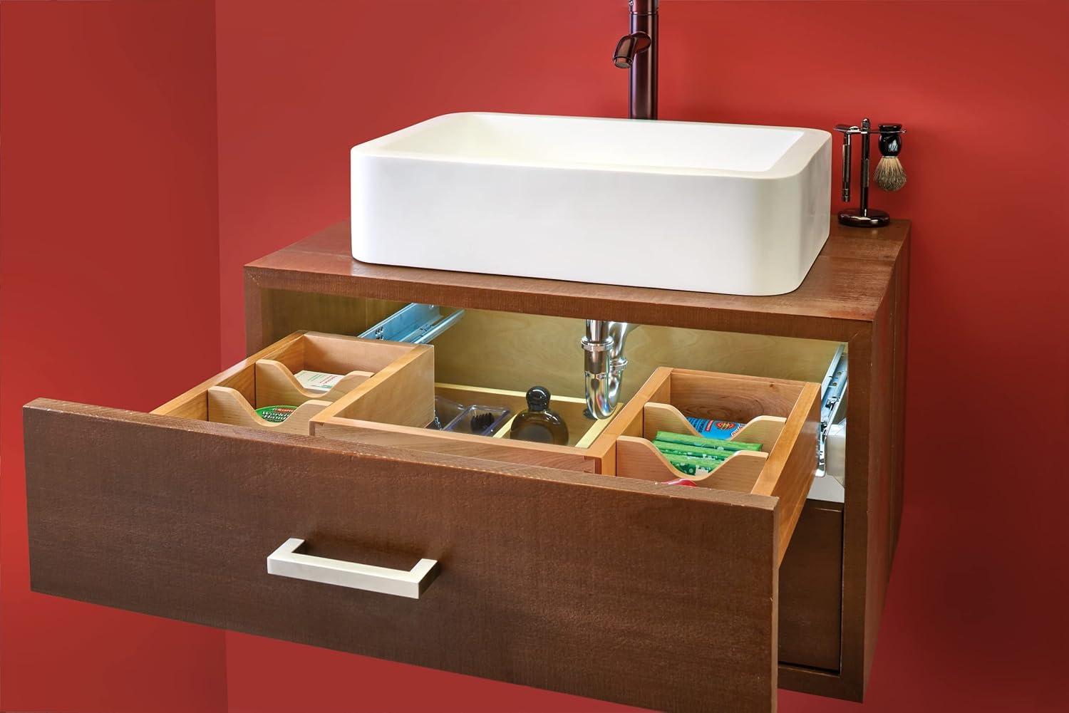 Rev-A-Shelf Wood Vanity Sink Cabinet Pull Out Organizer