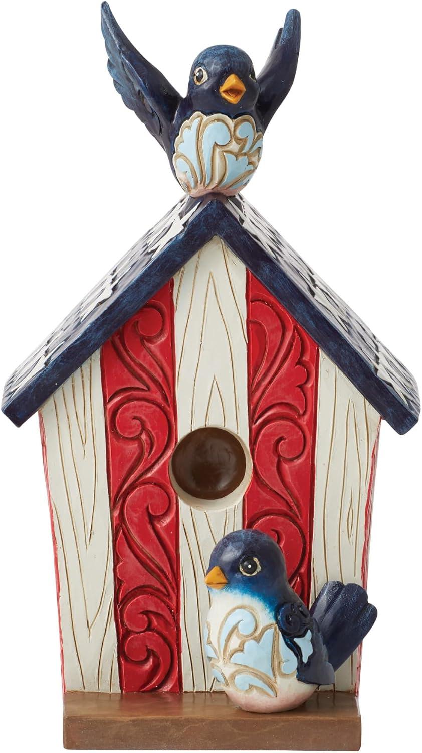 Jim Shore Jim Shore Heartwood Creek Patriotic Birdhouse Figurine 5.3in H