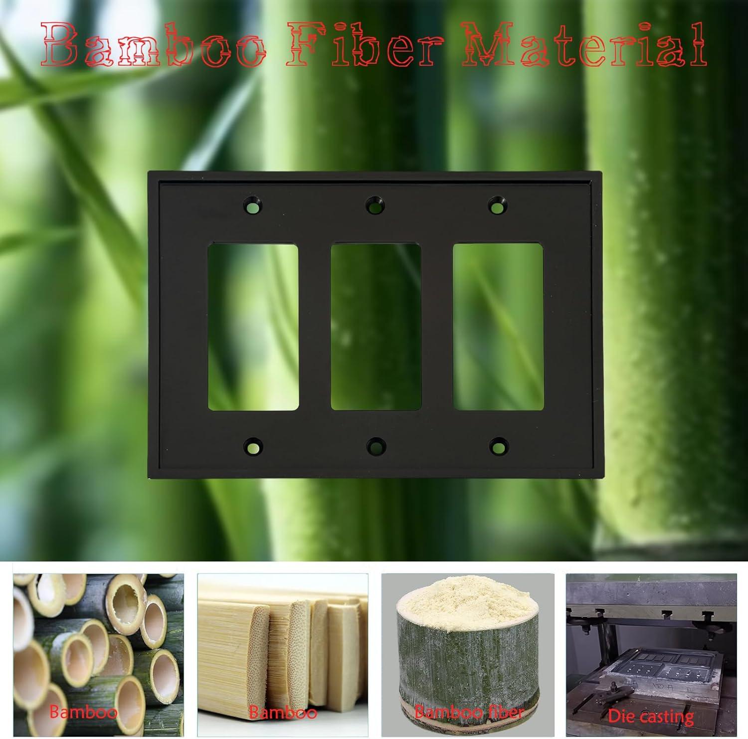 Matte Black Triple Gang Modern Wall Plate Cover