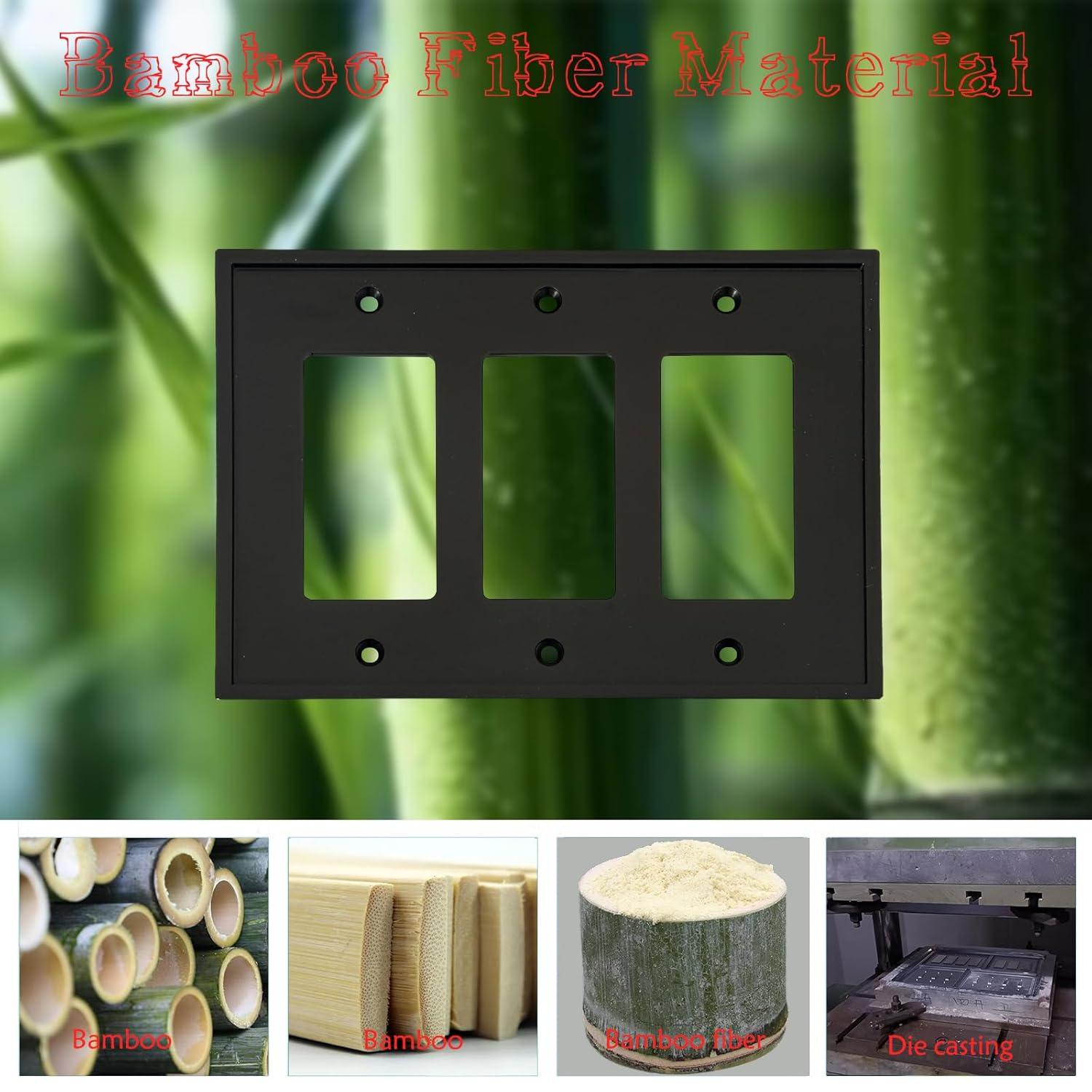 Matte Black Triple Gang Modern Wall Plate Cover