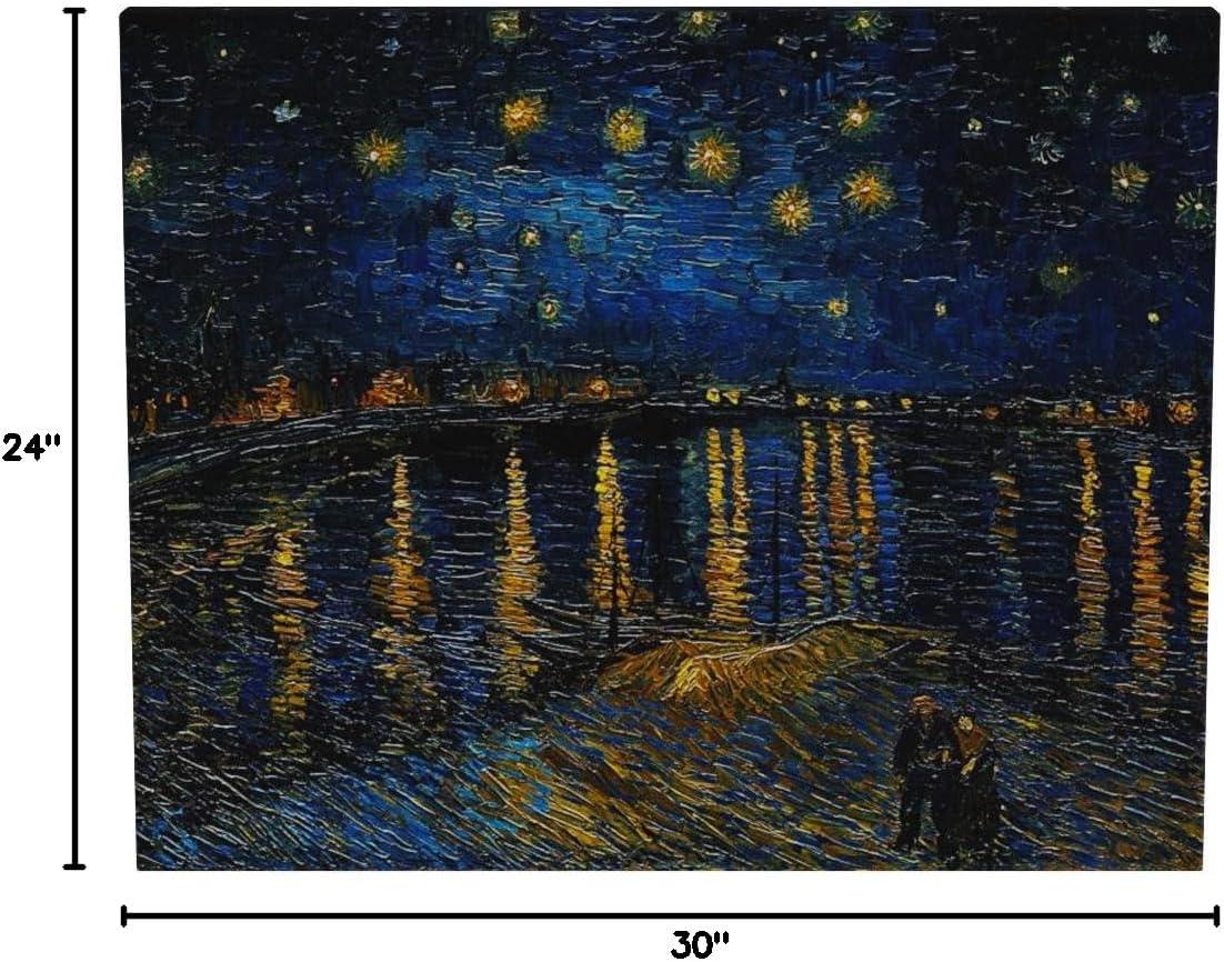 DECORARTS - Starry Night Over The Rhone By Vincent Van Gogh Art Classic Art. Giclee Prints Canvas Wall Art for Wall Decor. 30x24x1-1/2 in