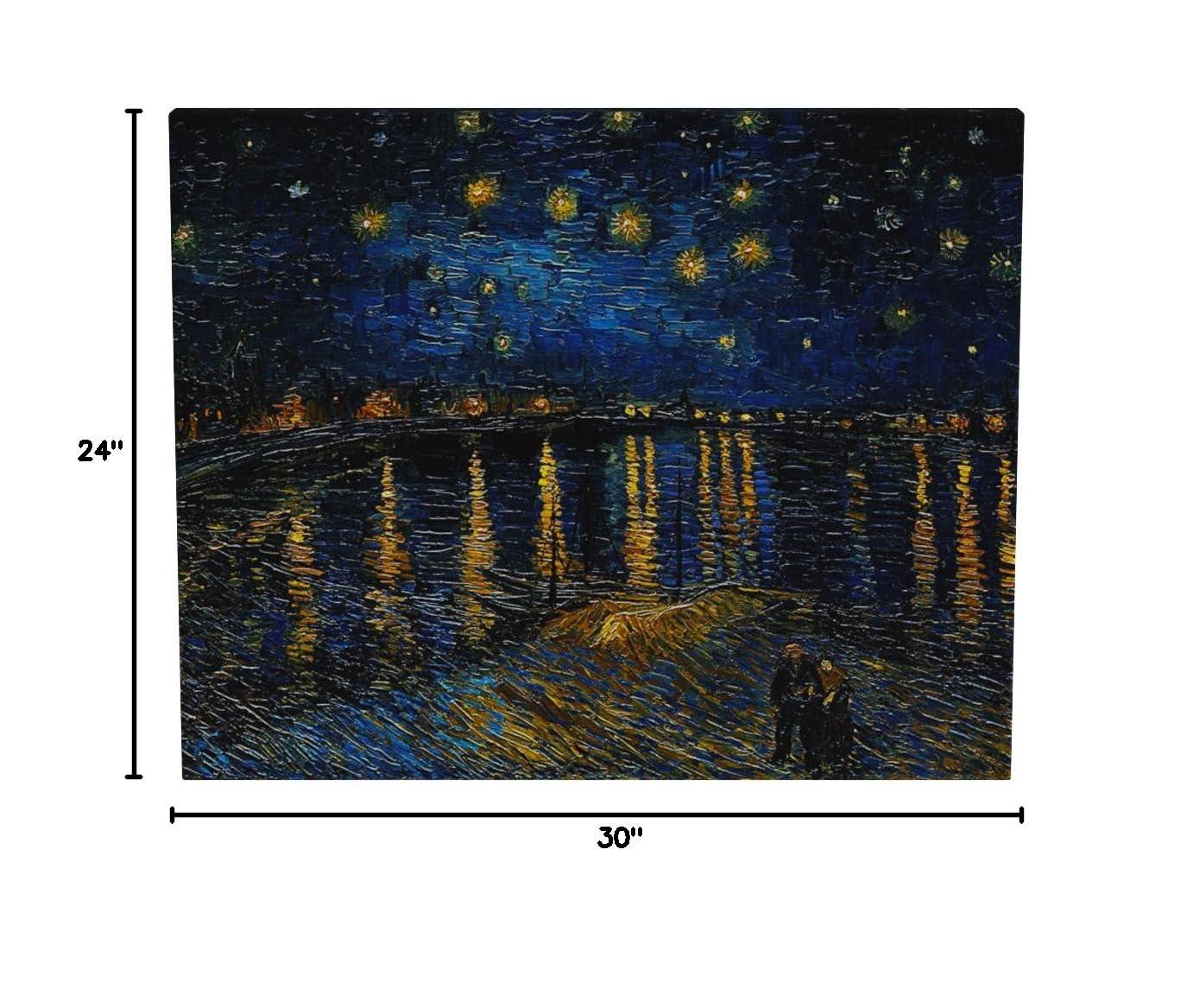 DECORARTS - Starry Night Over The Rhone By Vincent Van Gogh Art Classic Art. Giclee Prints Canvas Wall Art for Wall Decor. 30x24x1-1/2 in