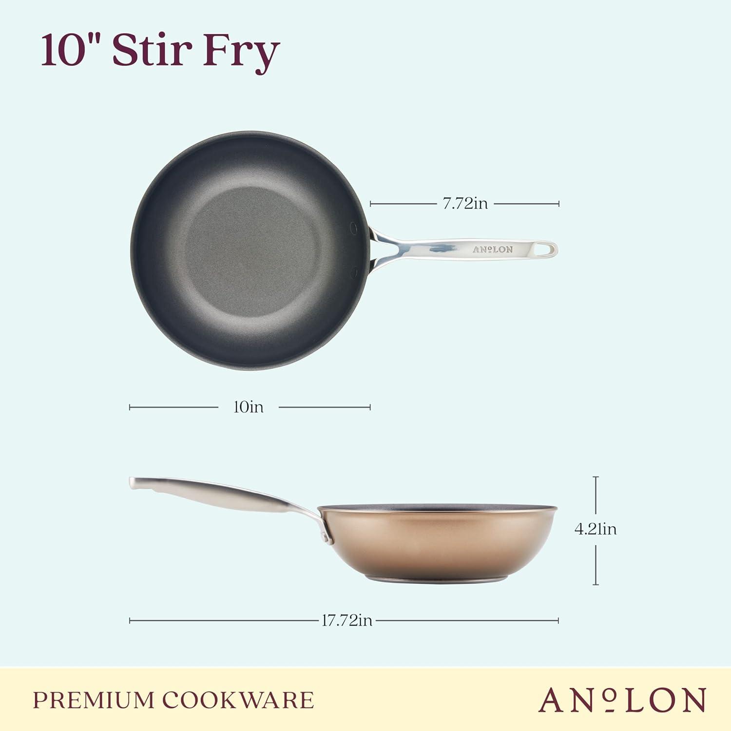 Anolon Ascend Hard Anodized Nonstick Stir Fry Pan, Induction Compatible - 10 Inch