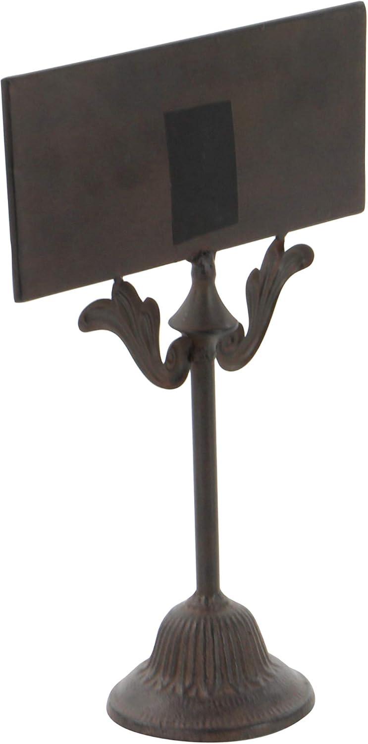 Olivia & May Sign of the Times Rustic Iron Chalkboard and Stand 16": Pedestal Writing Display for Events