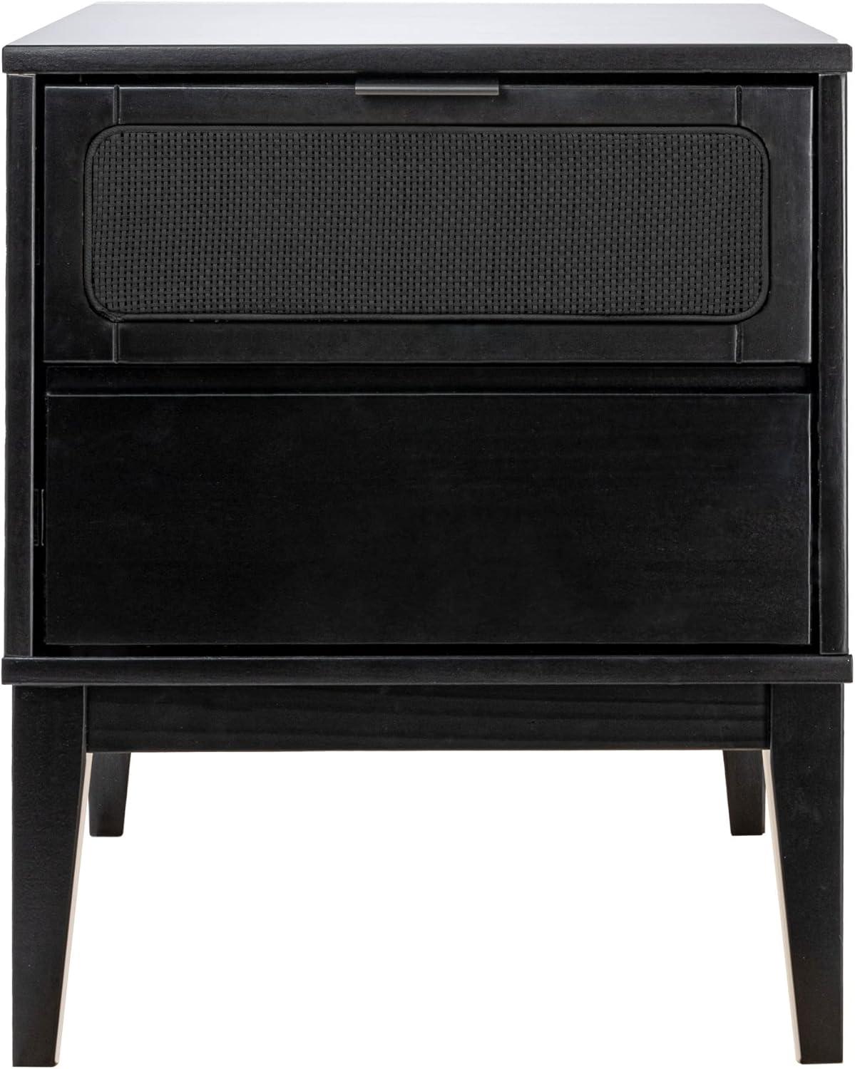 Storied Home Crawford Nightstand: Modern Bohemian Style, Solid Wood, Square Shape, 24" High