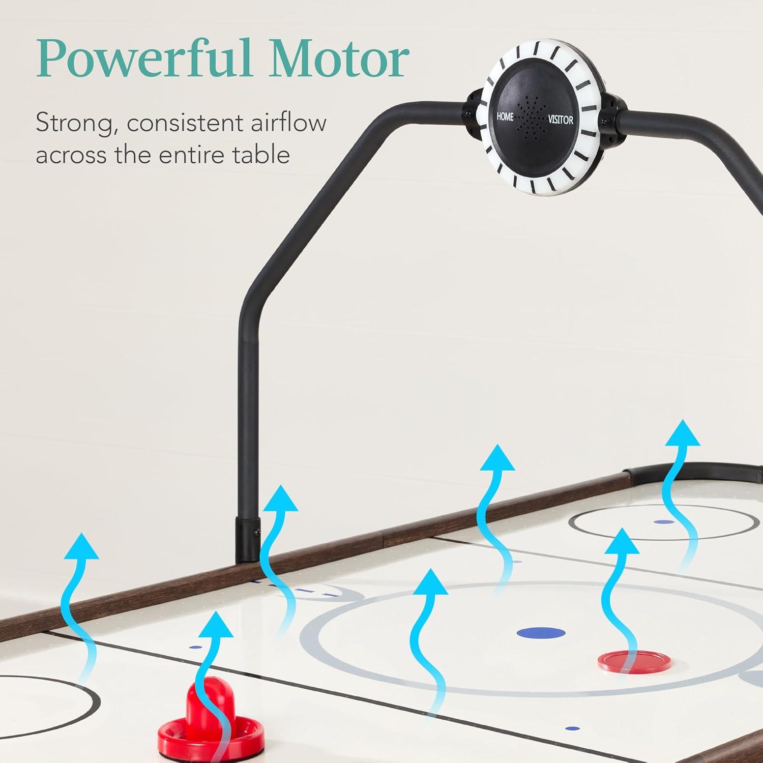 Best Choice Products 54in Air Hockey Game Table w/ LED Lights, Scoreboard, Powerful Motor