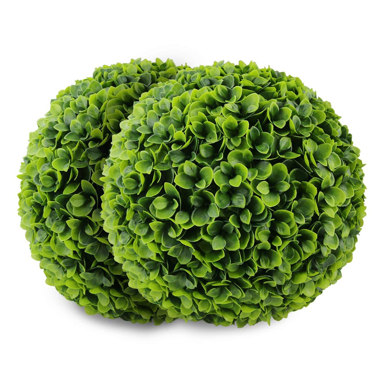 Sunnyglade 2 PCS 15.7 inch 3 Layers Artificial Plant Topiary Ball Faux Boxwood Decorative Balls for Backyard BalconyGarden Wedding and Home Décor