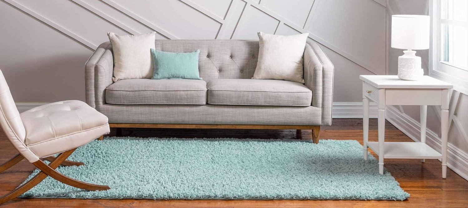 Unique Loom 6' 0 x 9' 0 Davos Shag Aqua Area Rug