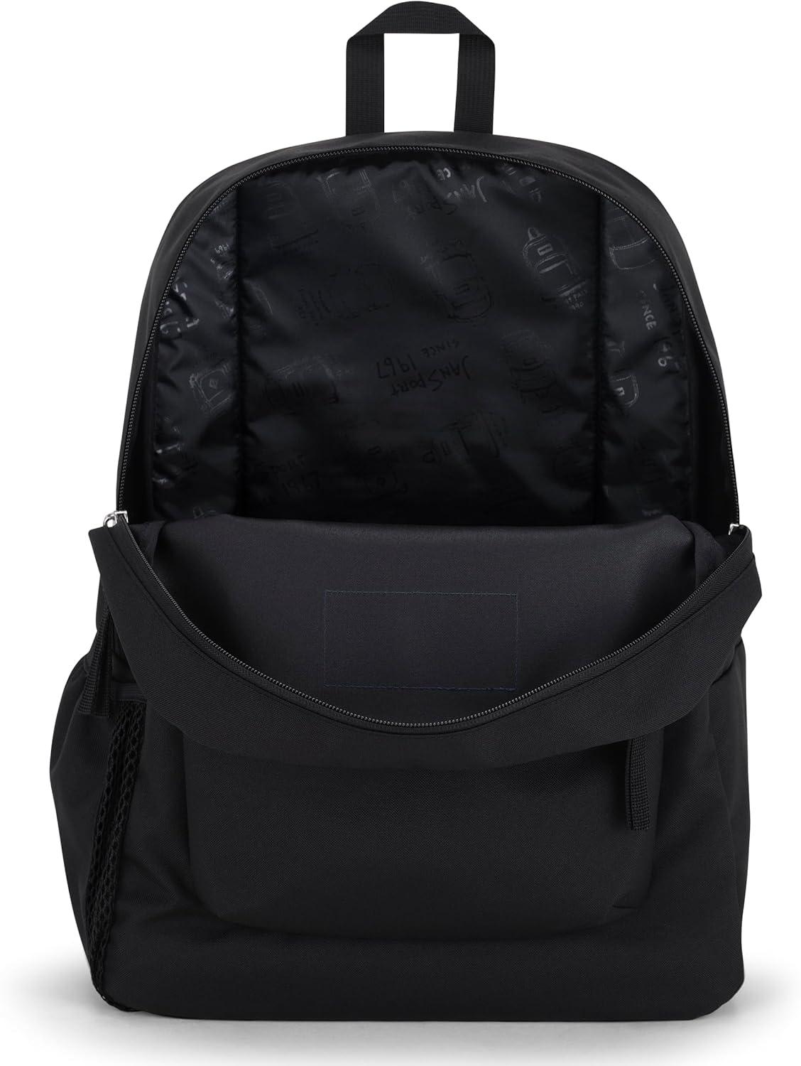 Black 600D Polyester Unisex School Backpack with Padded Straps