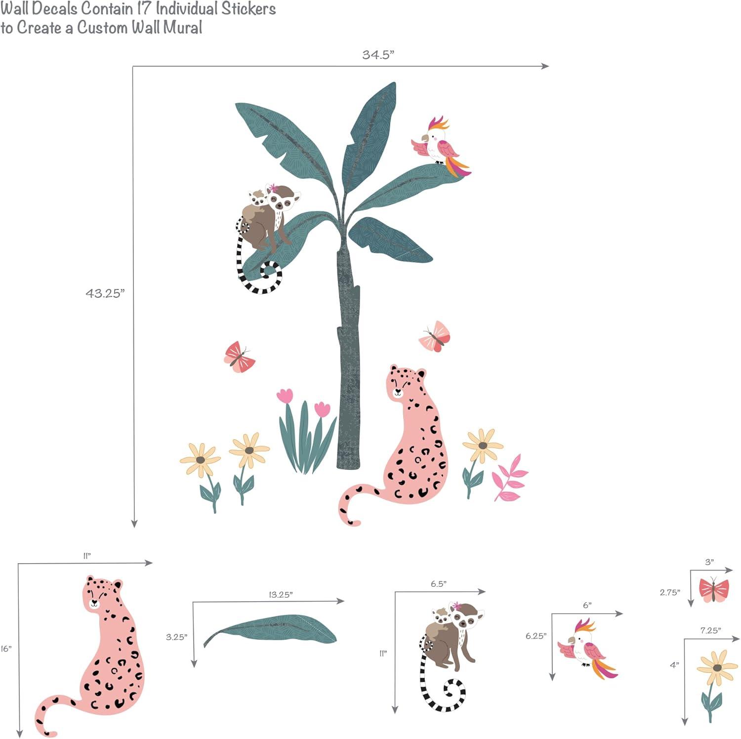 Lambs & Ivy Enchanted Safari Colorful Jungle Animals Wall Decals/Stickers