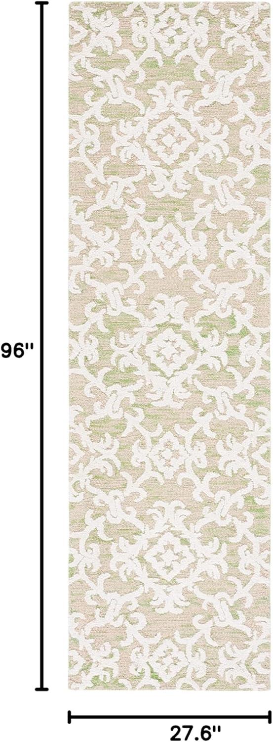 Blossom BLM104 Hand Tufted Runner Rug - Light Green/Ivory - 2'3"x8' - Safavieh.