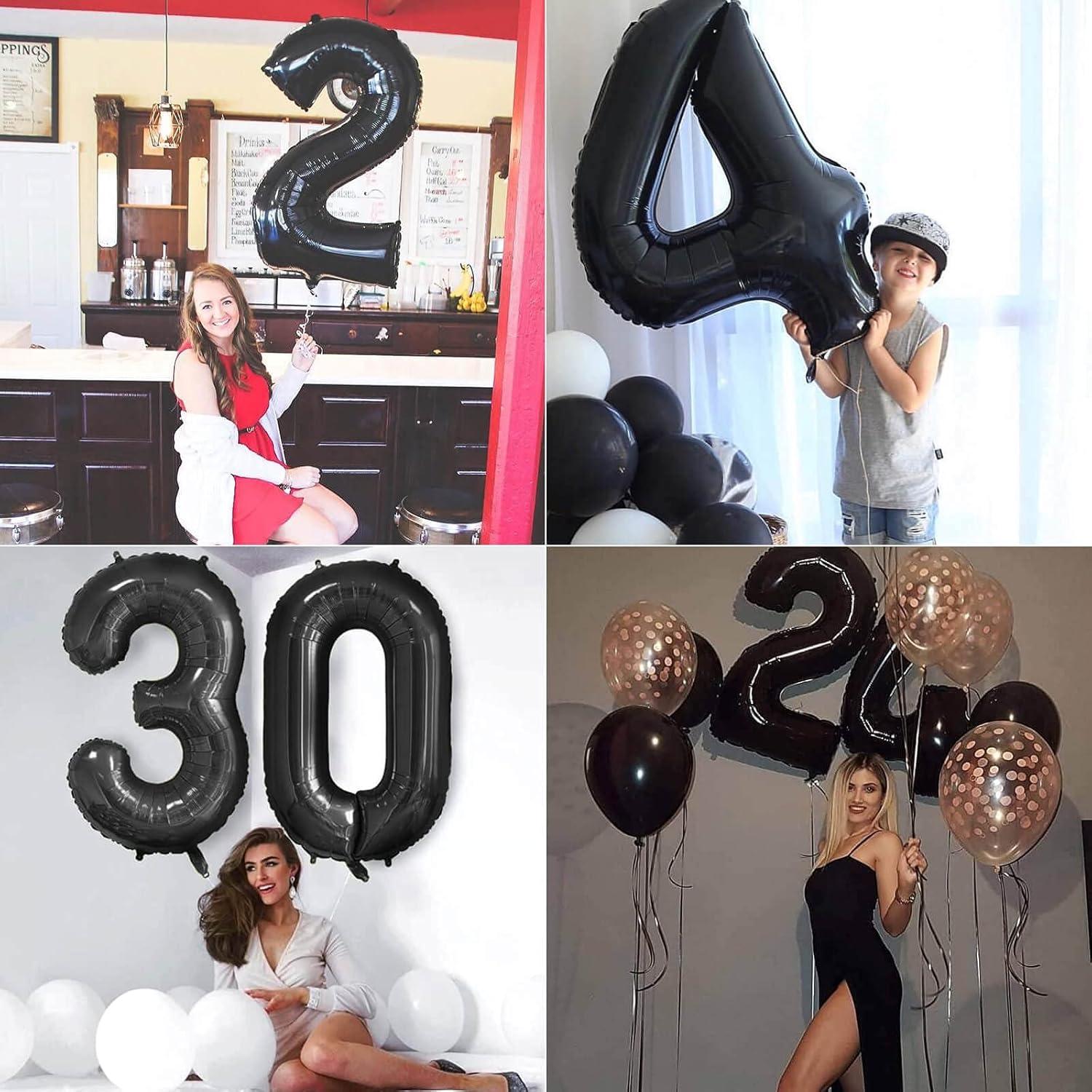 40 Inch Large Black Number 8 Balloon Extra Big Size Jumbo Digit Mylar Foil Helium Balloons for Birthday Party Celebration Decorations Graduations Wedding Anniversary Baby Shower Supplies Photo Shoot