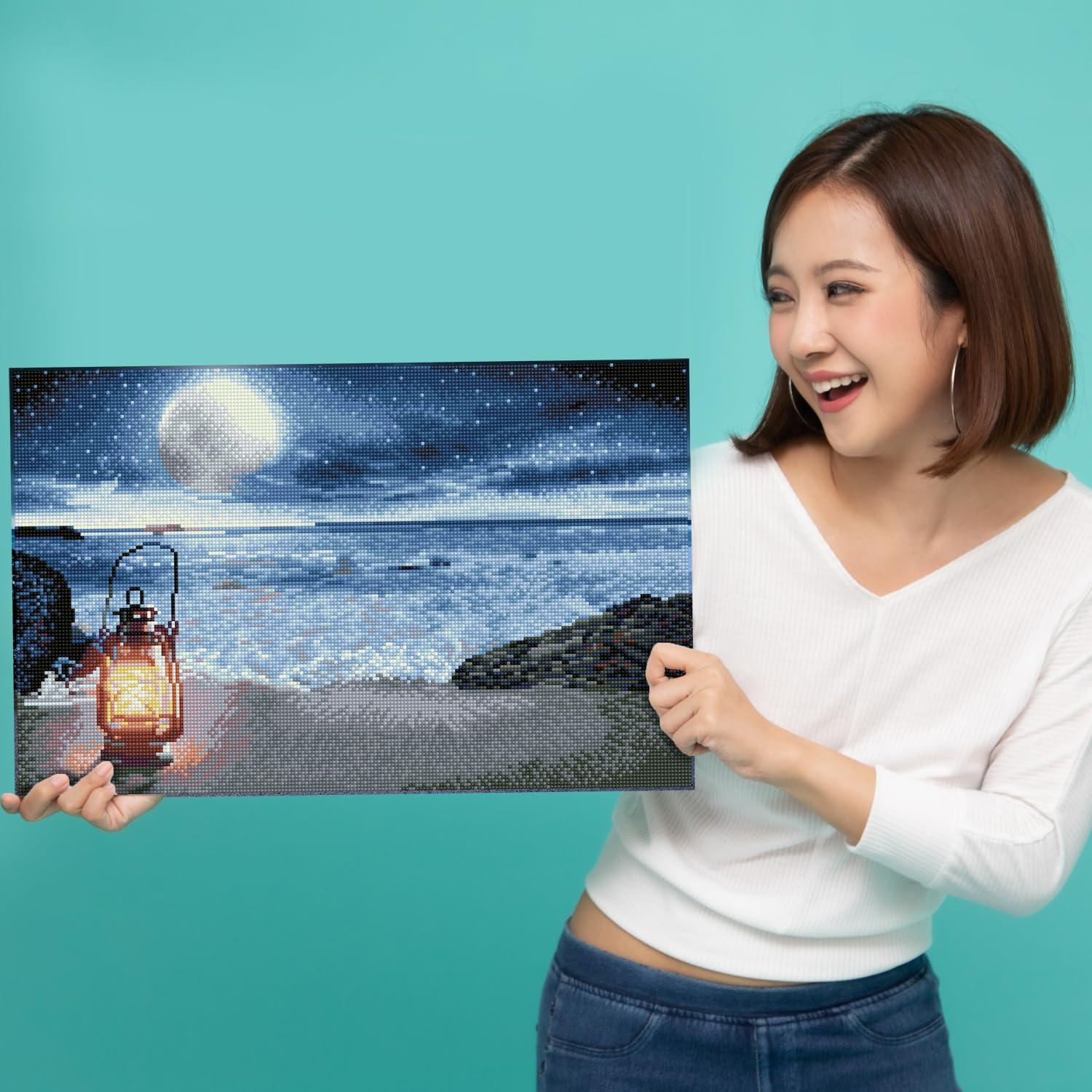 Diamond Dotz Seaside vigil Diamond Painting Kits for Adults - Diamond Art Kits a Relaxing Creative Craft Kit with Dotz Gems 13x20.5