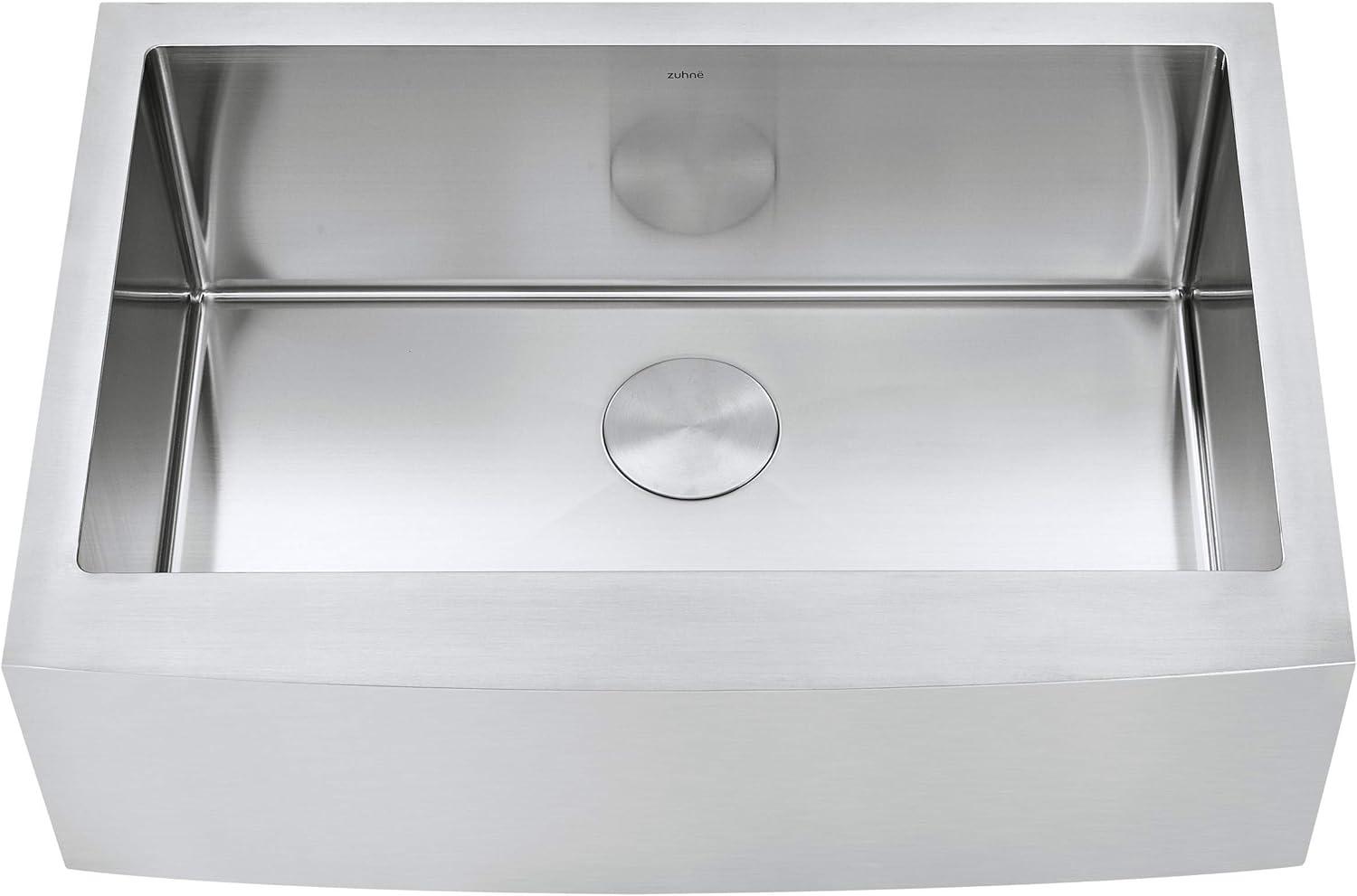 30-Inch Brushed Stainless Steel Farmhouse Apron-Front Sink