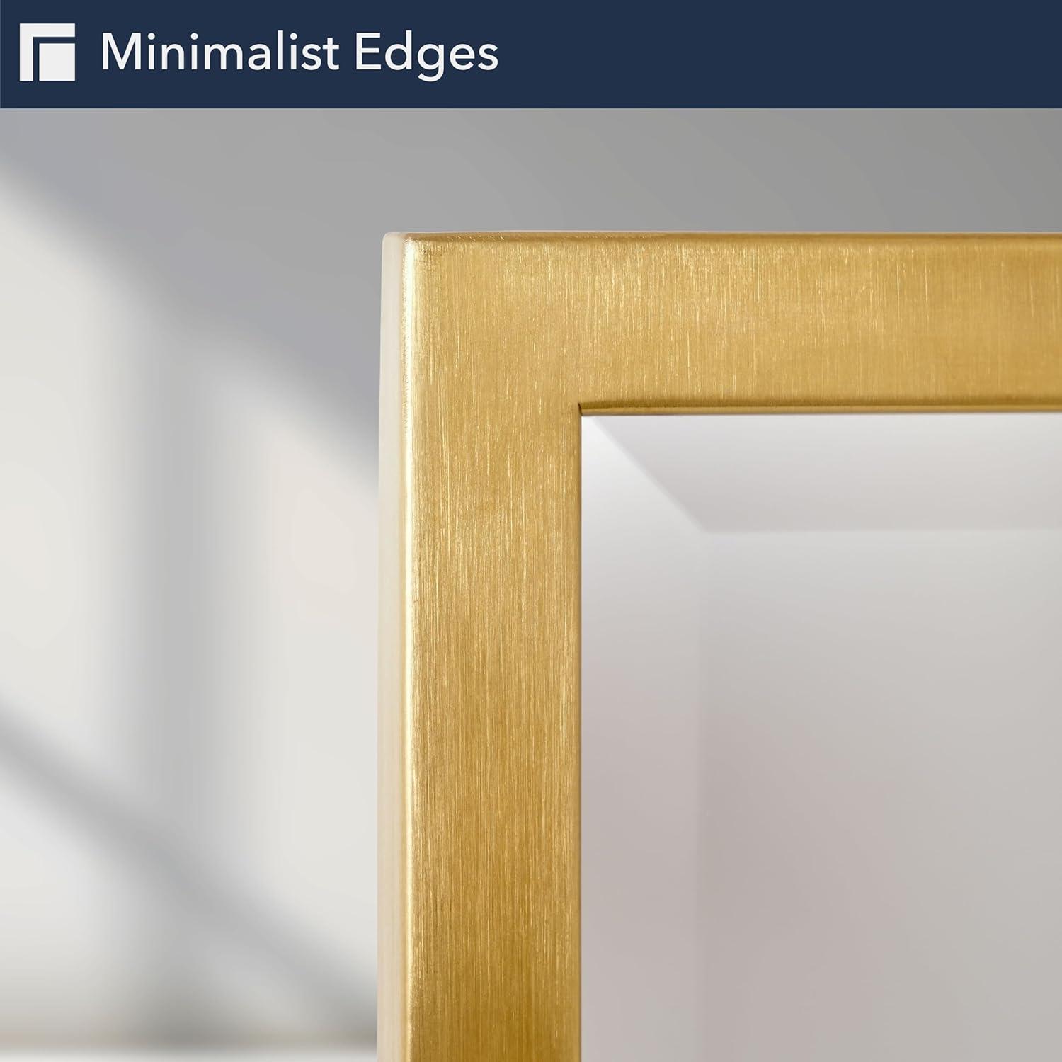 Head West Gold Stainless Steel Metal Framed Mirror for Bathroom Vanity – Decorative Rectangular Bathroom Mirror for Over Sink, Bedroom & Living Room, 24"x30"