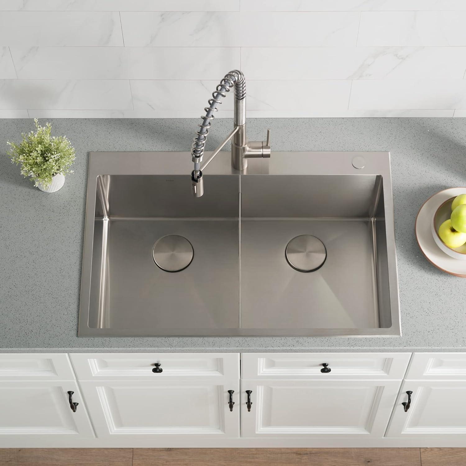 KRAUS Standart PRO Drop In 16 Gauge Bar Stainless Steel Kitchen Sink